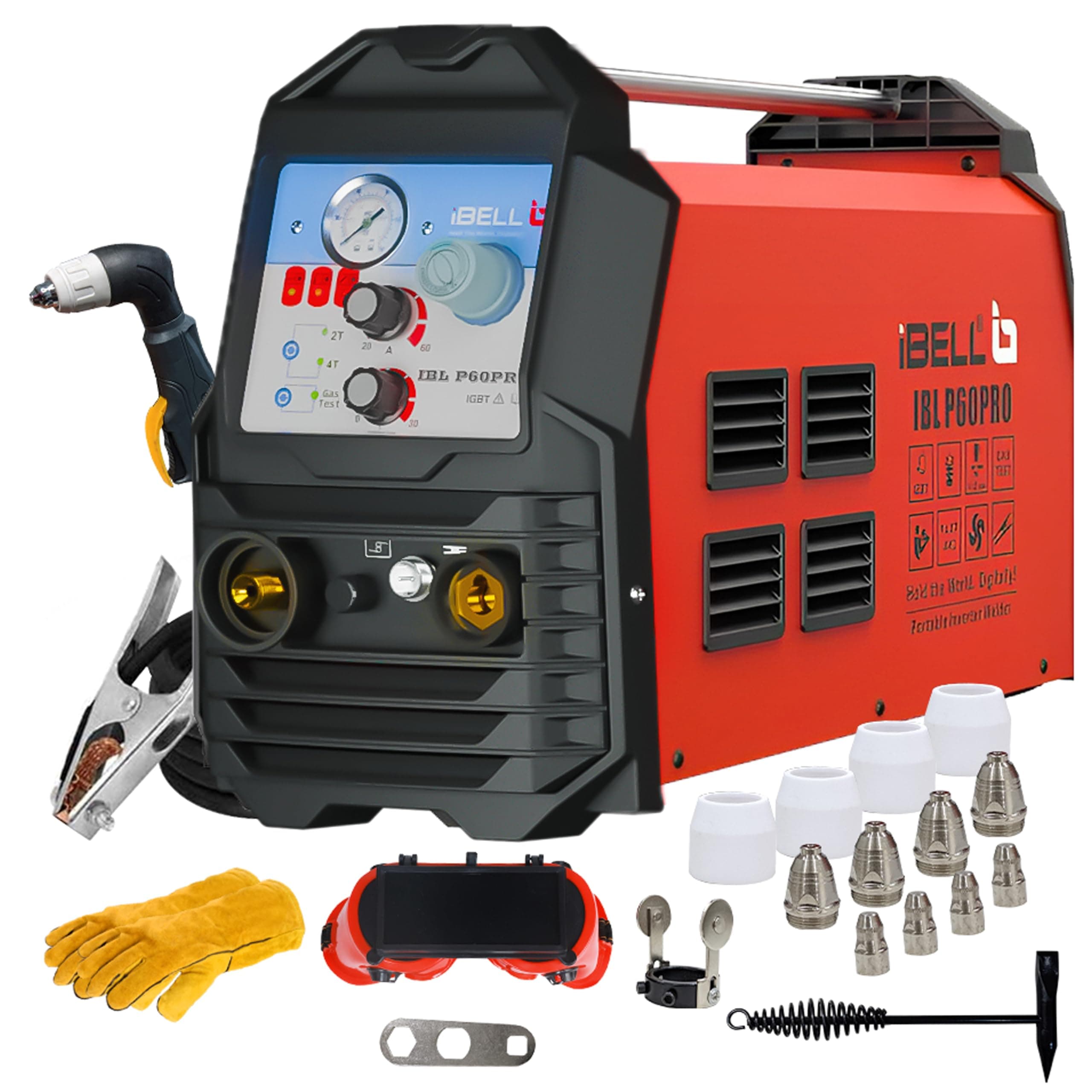 IBELL P60 PRO, 60A Non-Touch Pilot ARC Air Plasma Cutter 220V IGBT Inverter Metal Plasma Cutting Machine