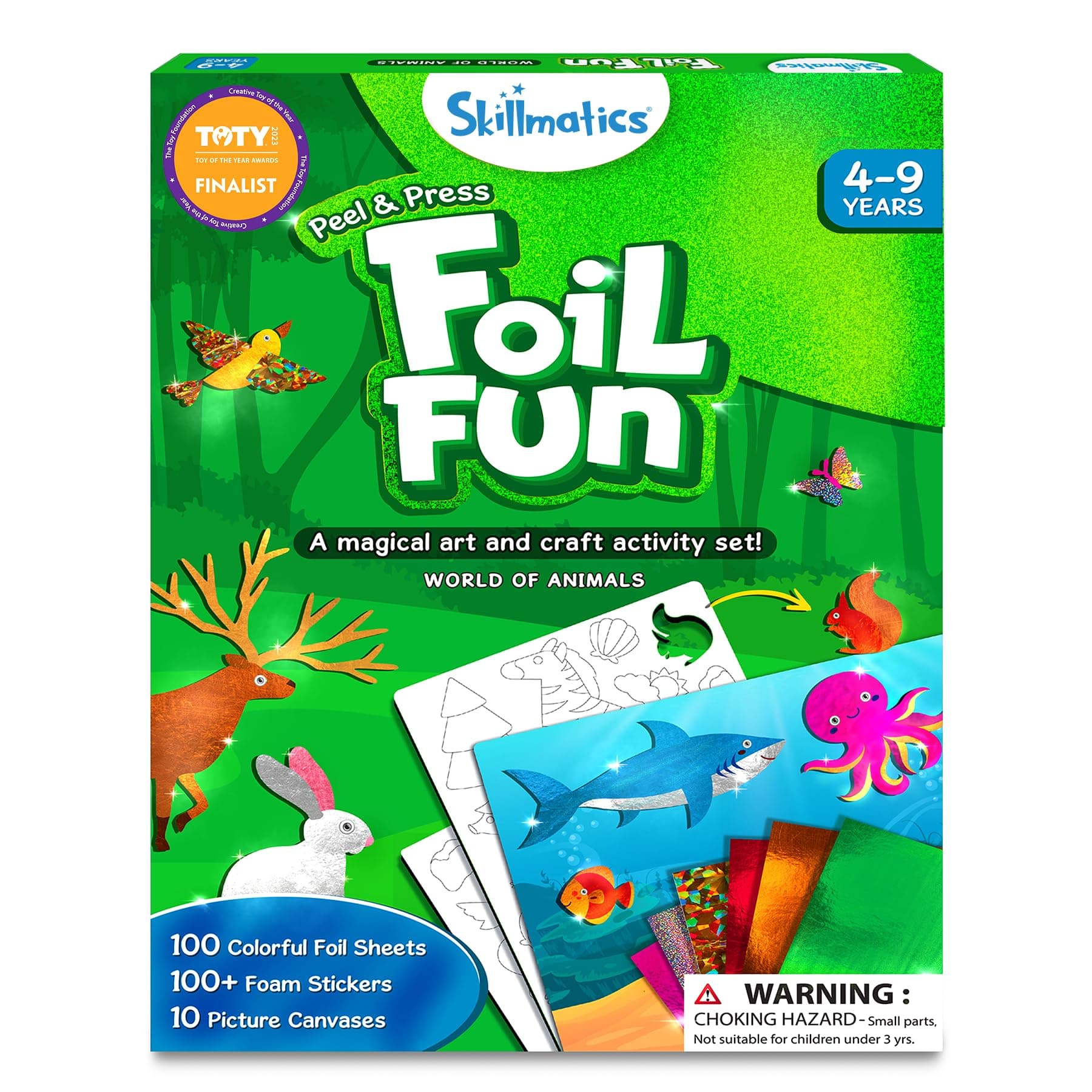 Skillmatics Art & Craft Activity - Foil Fun Animals, No Mess Art for Kids, Craft Kits, DIY Activity, Gifts for Ages 4 to 9