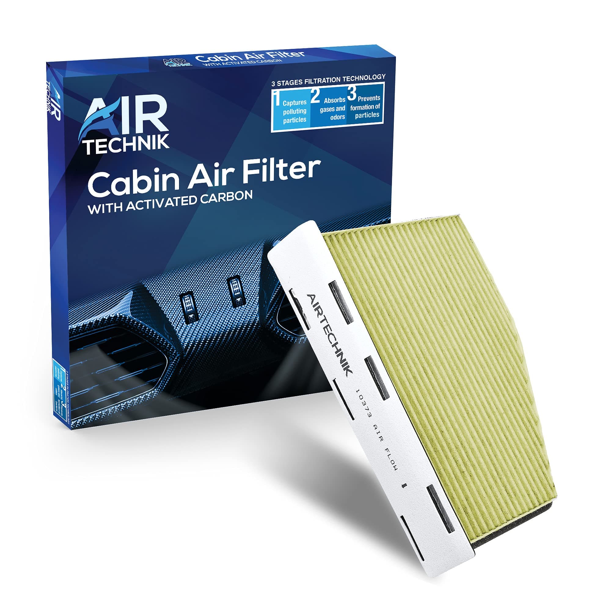 CF10373 PM2.5 Cabin Air Filter w/Activated Carbon | Fits Audi A3, A3 Quattro, Q3, TT Quattro, VW Beetle, Caddy III, CC, Tiguan, EOS, Golf, GTI, Jetta, Passat, R32, Rabbit - CUK2939