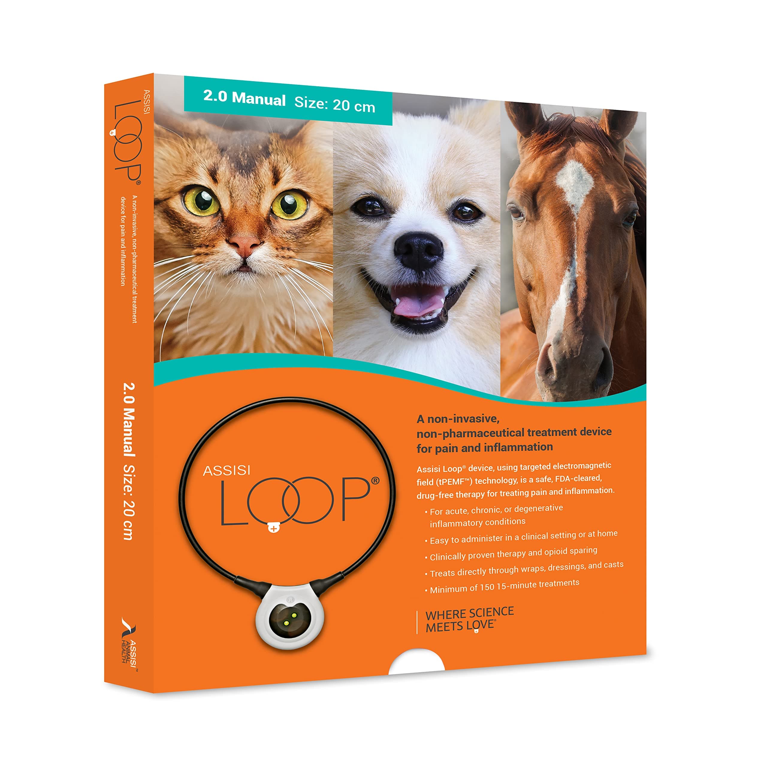 Loop 2.0 Manual tPEMF Device for Dogs, Cats, and Horses (20 cm)