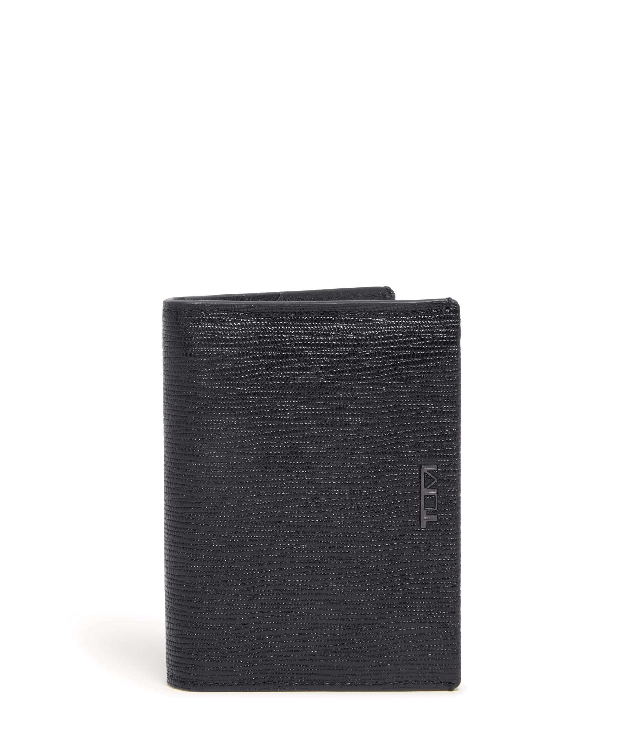 Mens L-Fold Black Embossed One Size
