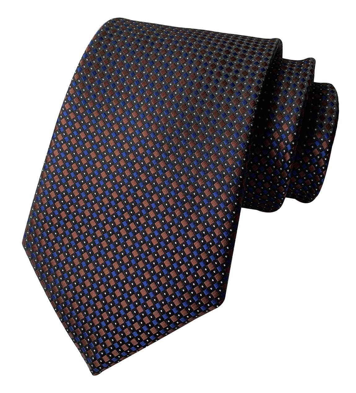 Elfeves メンズ ストライプ ギンガムチェック パターン ネクタイ ビジネス フォーマル デザイナー ネクタイ US サイズ: One Size カラー: ブルー