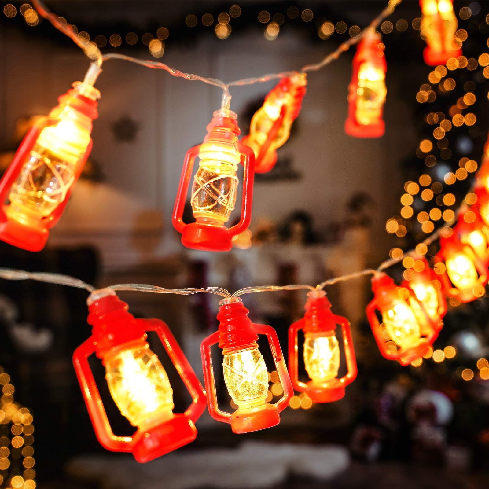 LED Red Lantern String Lights