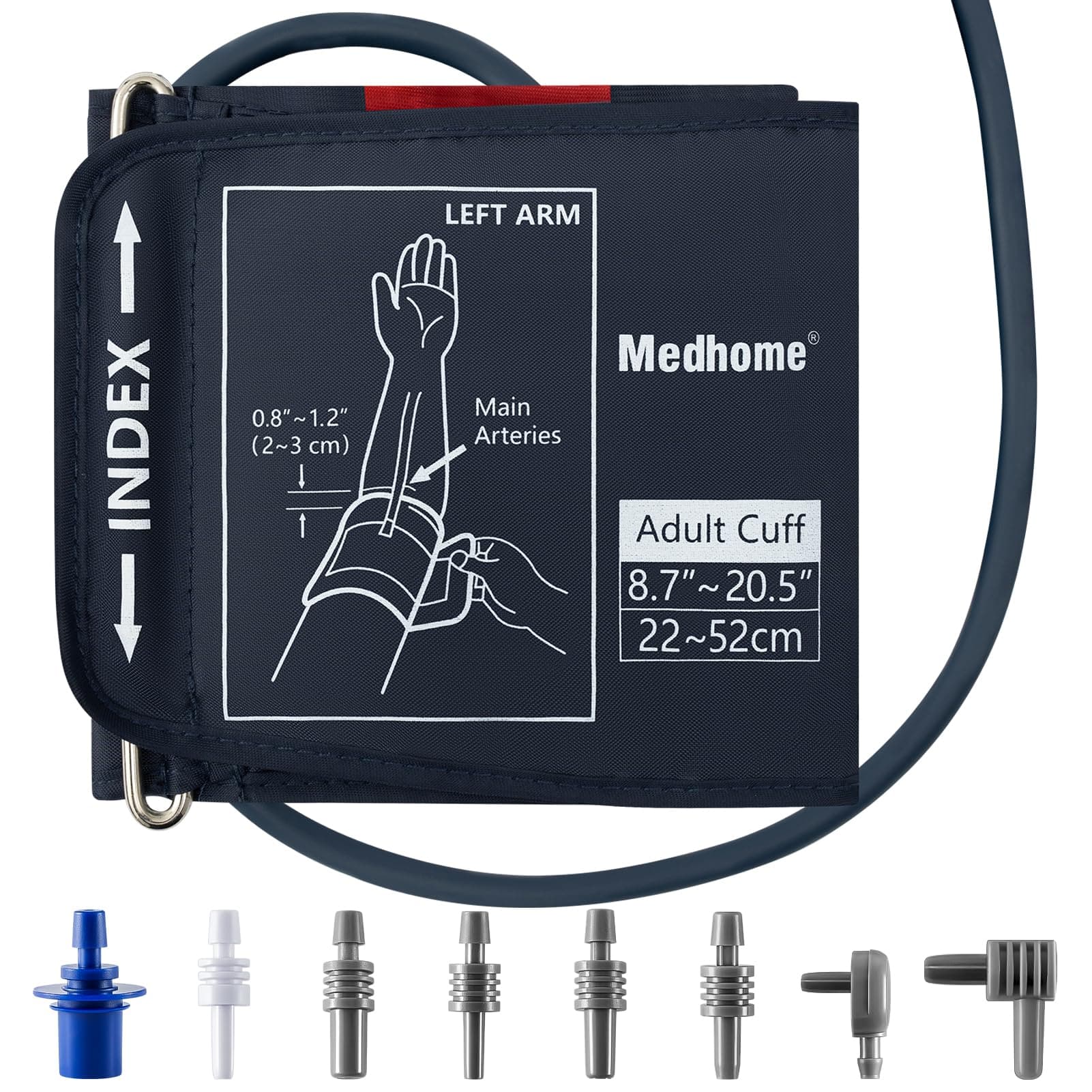 Extra Large Blood Pressure Cuff Upper Arm 8.7"-20.5"(22-52cm) XL Replacement BP Cuff for Big Arms Adult Cuff with 8 Connectors Compatible with Omron and Other Brands BP Monitors