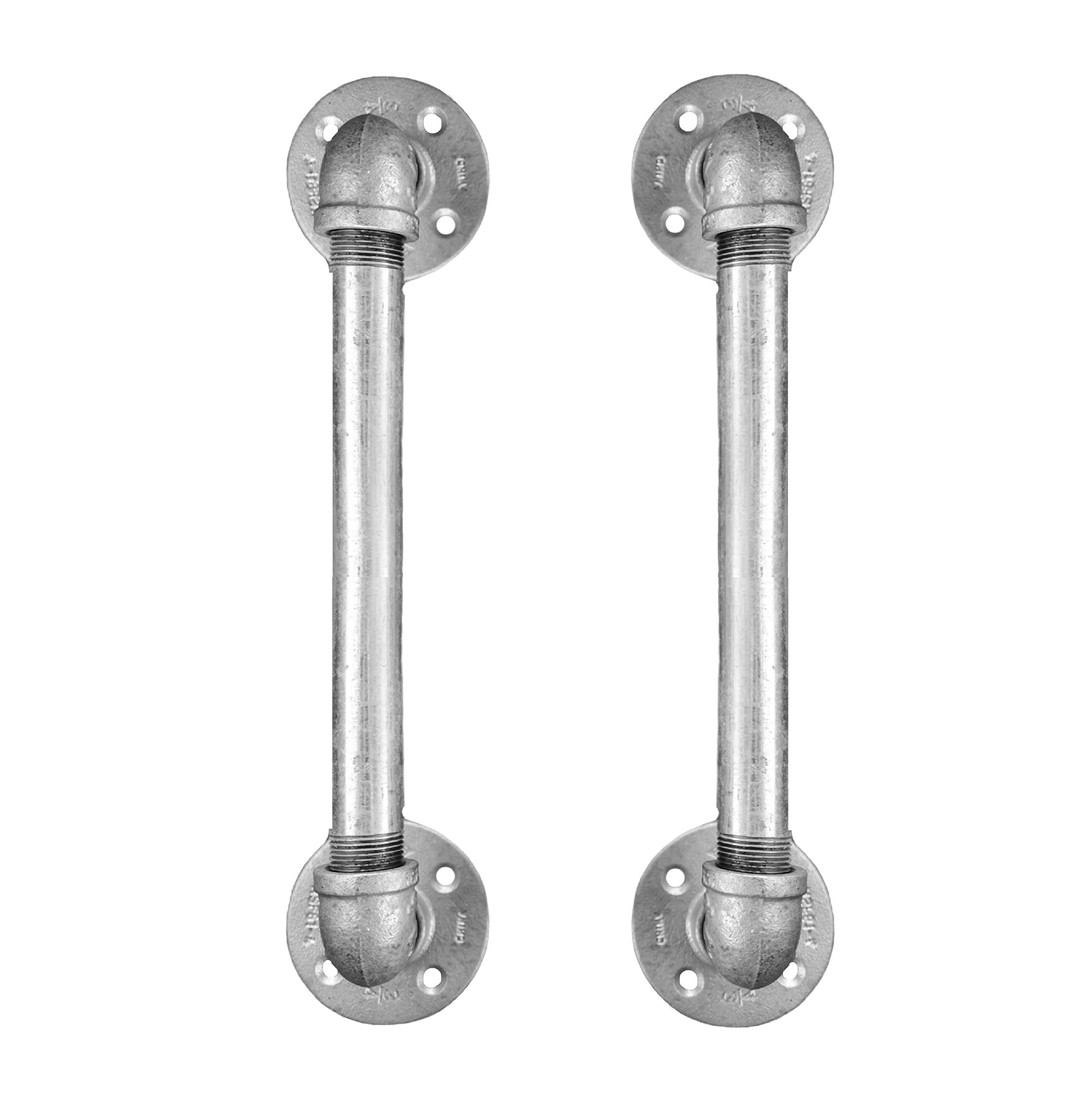 2 Galvanized Pipe Door pulls - Industrial Door Handles, Industrial Pipe door handle, Steampunk pipe drawer pull, Bar restaurant door pulls, cupboard door knobs