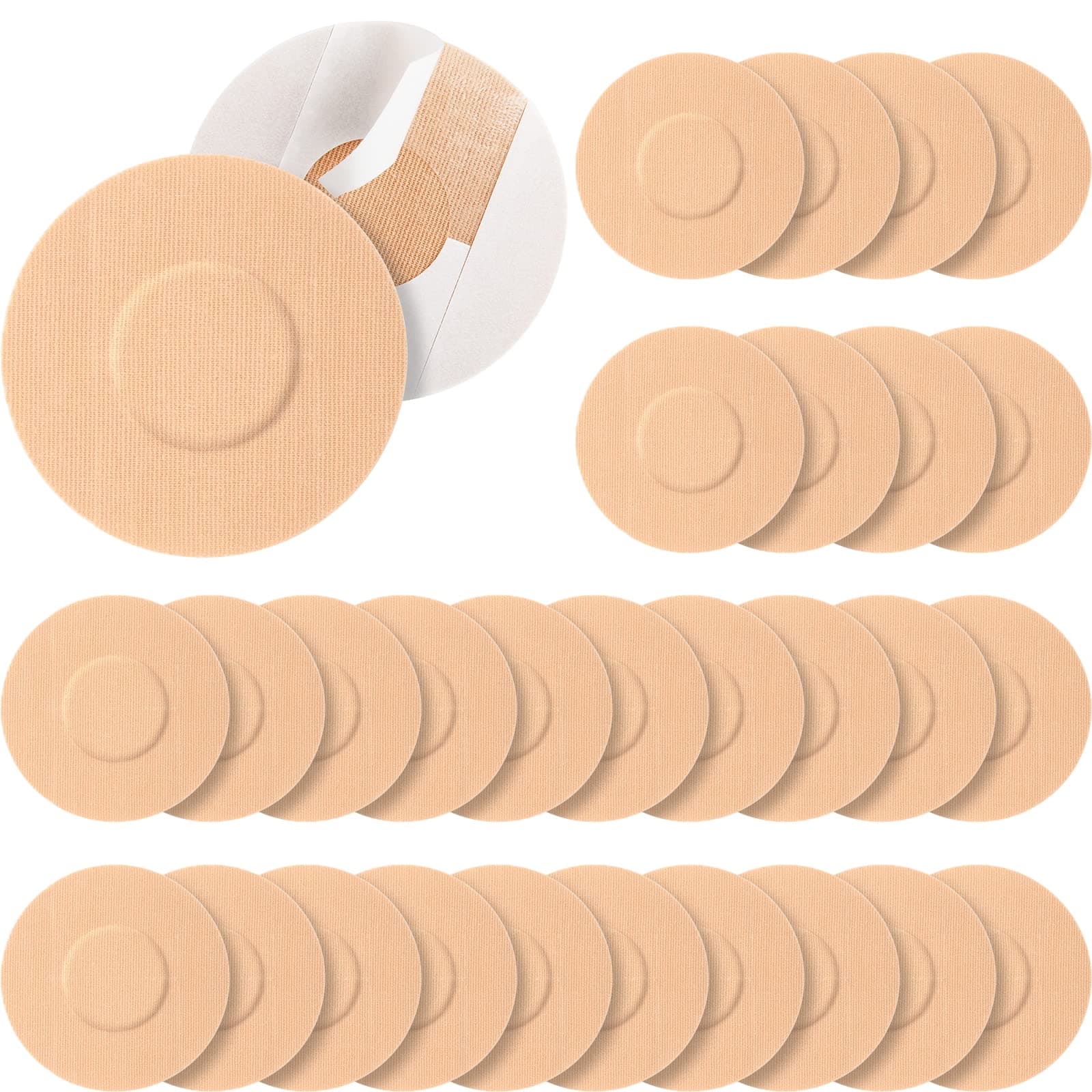 Cosmos 30 Pcs Adhesive CGM Sensor Patches Covers Protective Round Tape Sticker Adhesive Patch for Sensor Protection and Fixation, Compatible with Libre 2 & 3