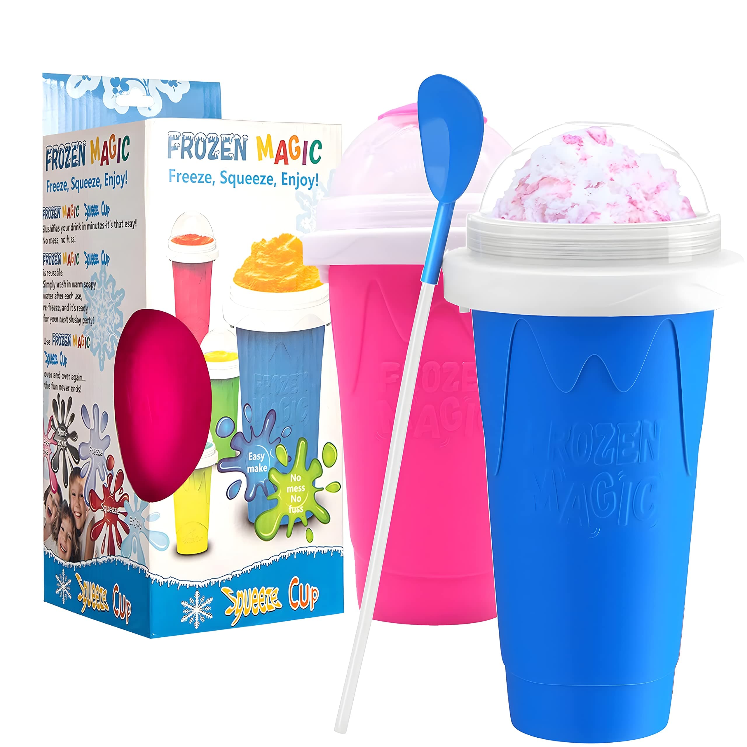 COOLBABY Slushy Cup Maker | Frozen Magic Slushie Machine | Cool Stuff for Teens | TikTok Trend Items | Smoothie Squeeze Cup