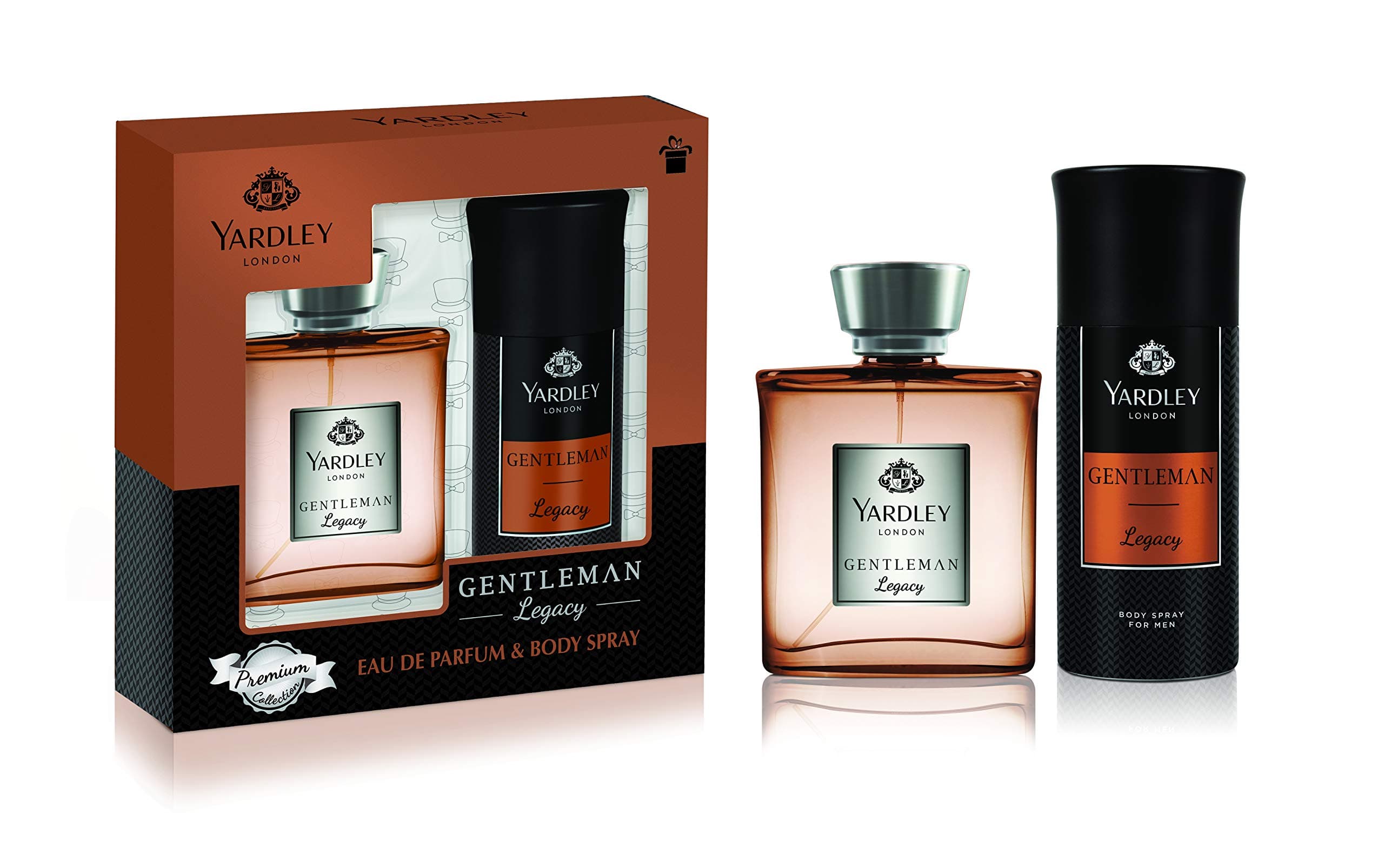 Yardley Gentleman Legacy Perfumed Gift Set - Eau De Parfum 100ml + Body Spray 150ml | Charismatic Masculine Fragrance With Oriental Woody Notes | For Men