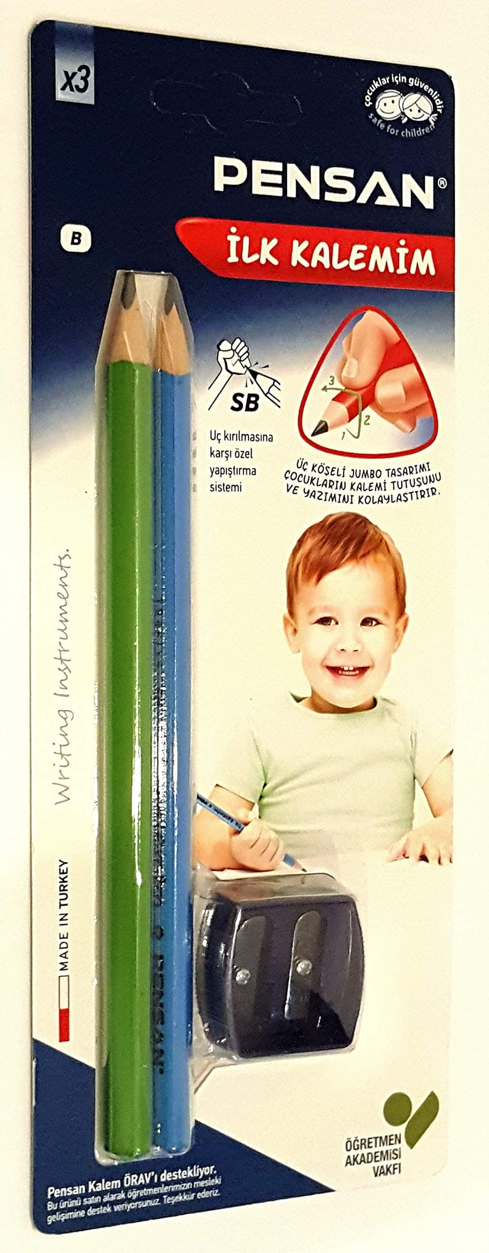 Childrens Jumbo Sized Pencil. My First Pencil. Superb Quality. Sharpener Included