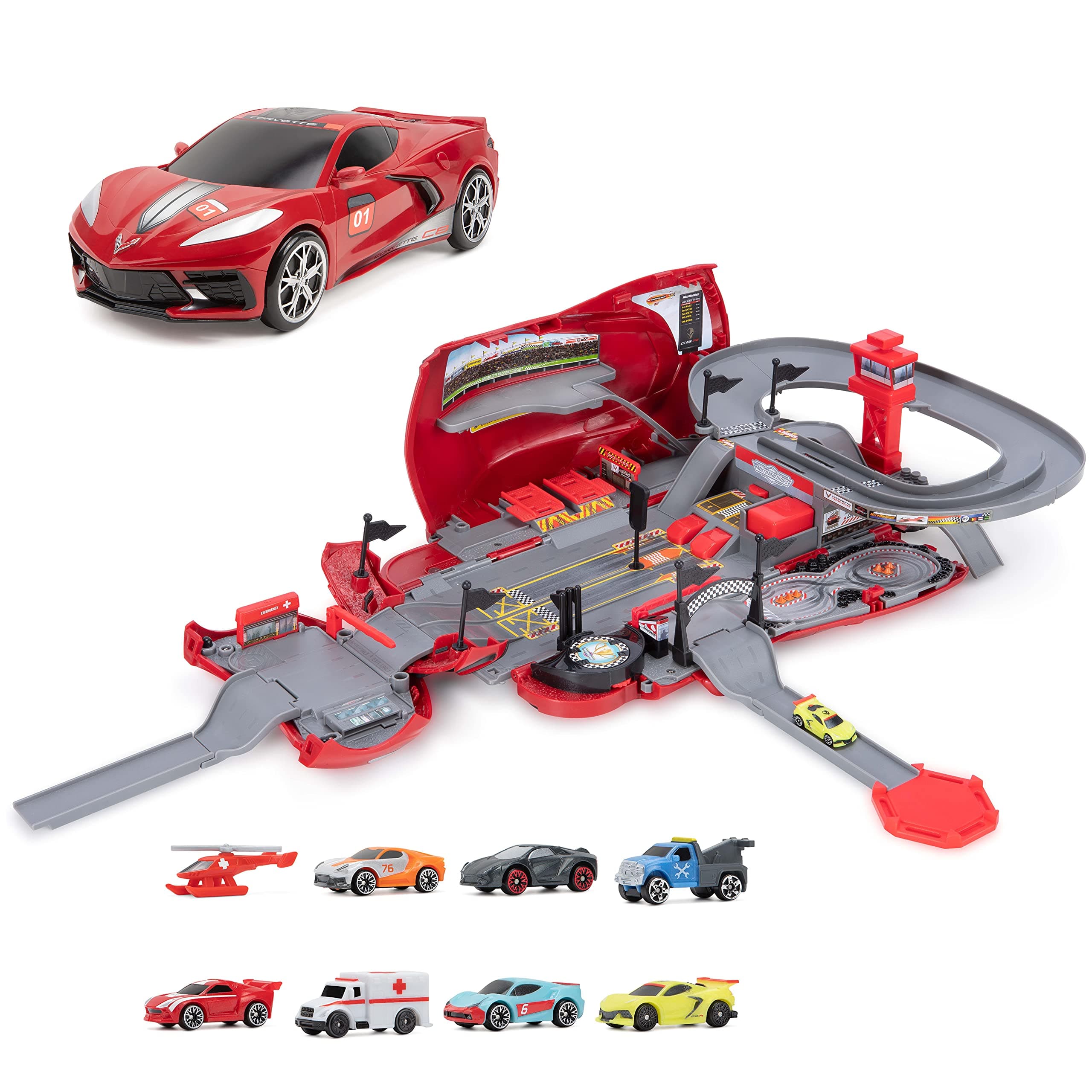 Corvette Raceway Transforming Corvette into Raceway Playset - Toy Cars for Kids and Collectors - Collect Them All - Amazon Exclusive