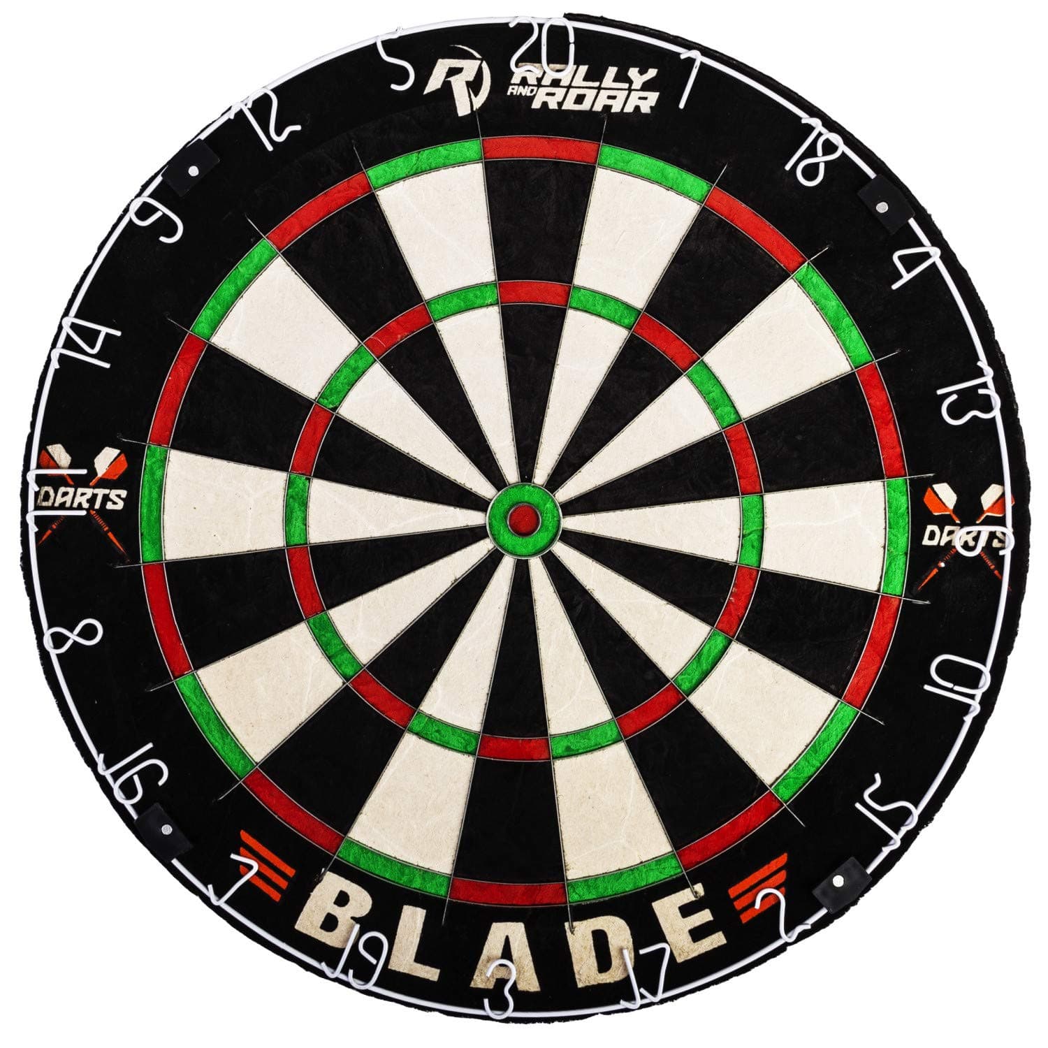 18" Standard Bristle Dartboard w/ Mounting Brackets, Self Healing, Galvanized Wiring