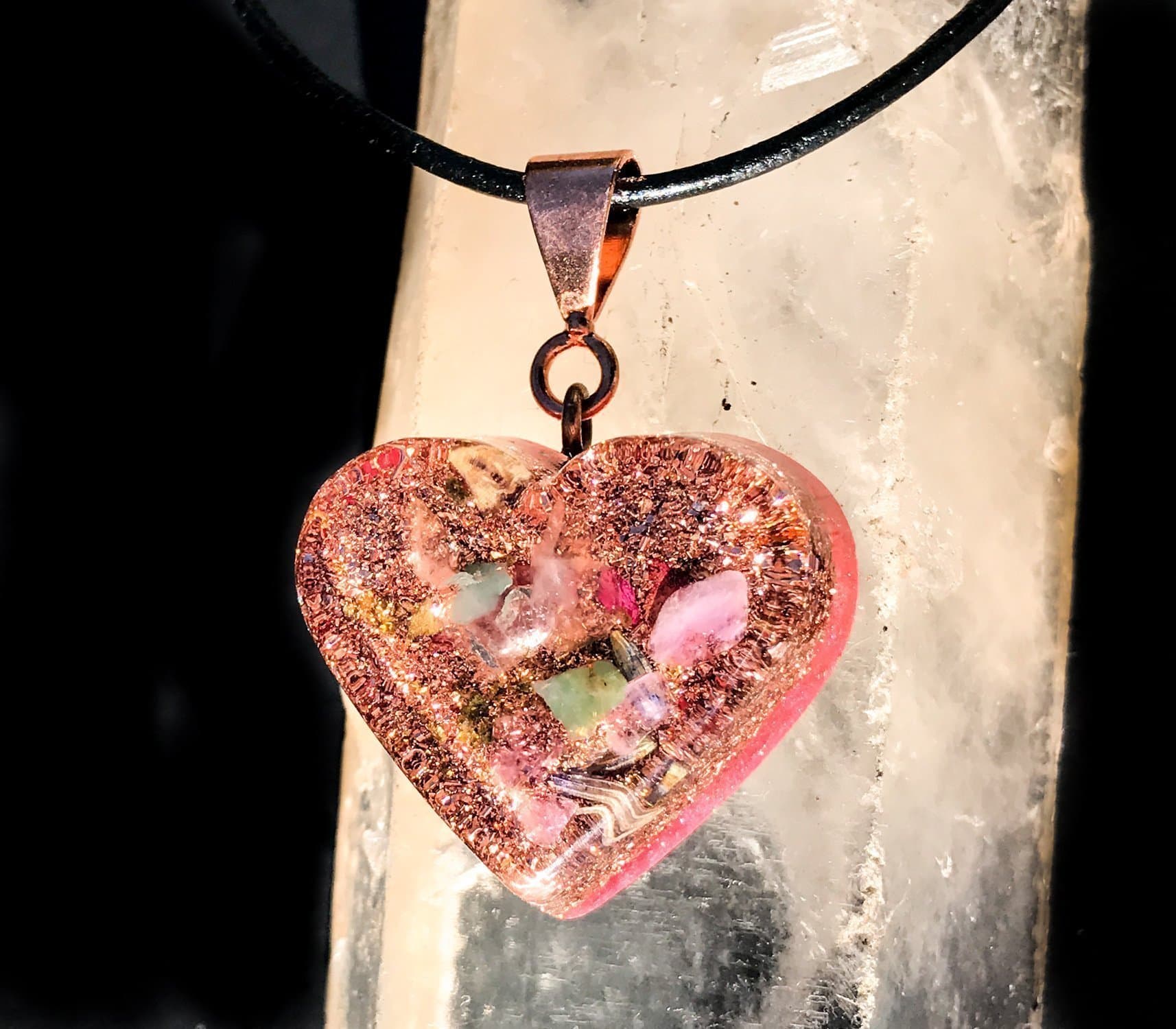 Orgonite Necklace/Heart Chakra/Orgone Pendant