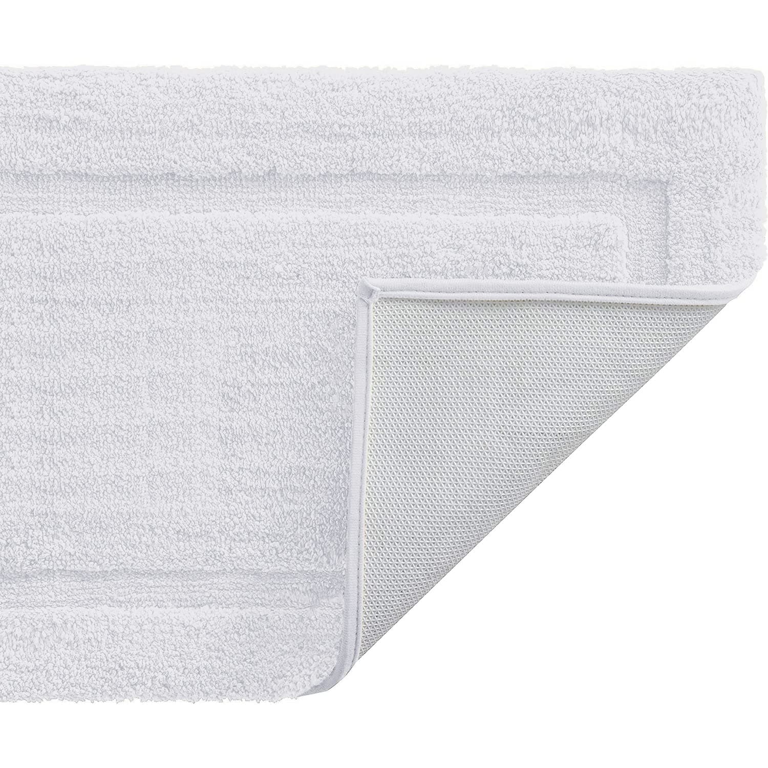 TOMORO Microfiber Non-Slip Bathroom Rug - Extra Absorbent Shaggy Bath Mat, Soft Luxury Hotel Shower Carpet with Non-Skid Backing (17.5 x 27 inch, White)