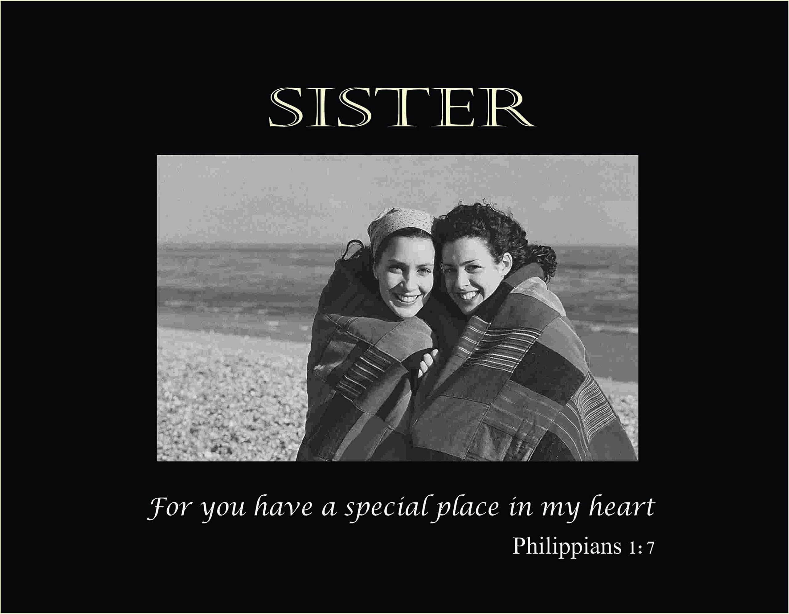 Havoc Gifts 3113-SB Sister Scripture Engraved Frame, Small, Black