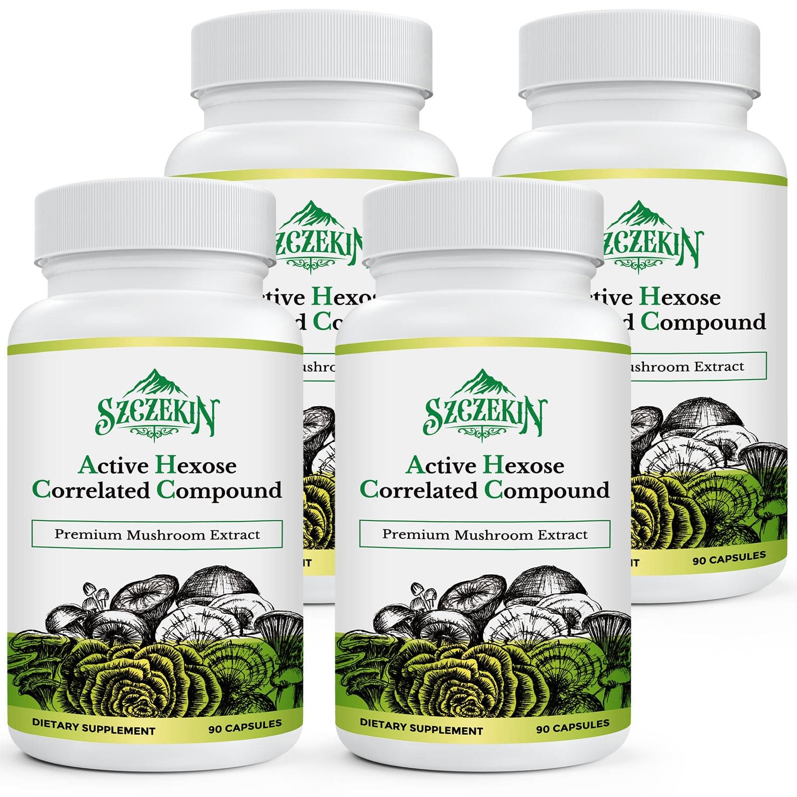 Active Hexose Correlated Compound 1500 mg Supplement, Natural 8 Mushroom Extract Supplement, Immune System, Liver Function, Natural Killer and T Cells Activity, 360 Veggie Capsules