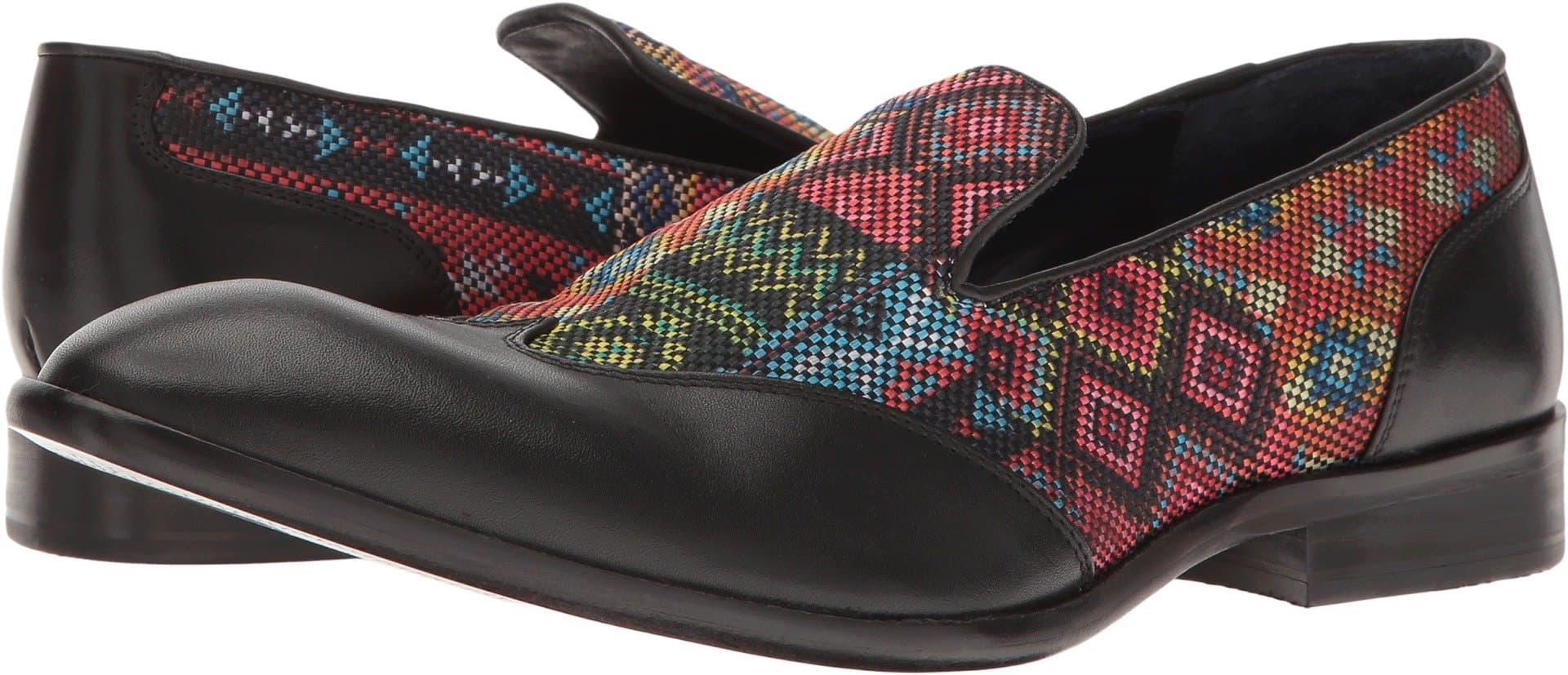 Messico Nolan Black Leather/Textile Men's Shoes