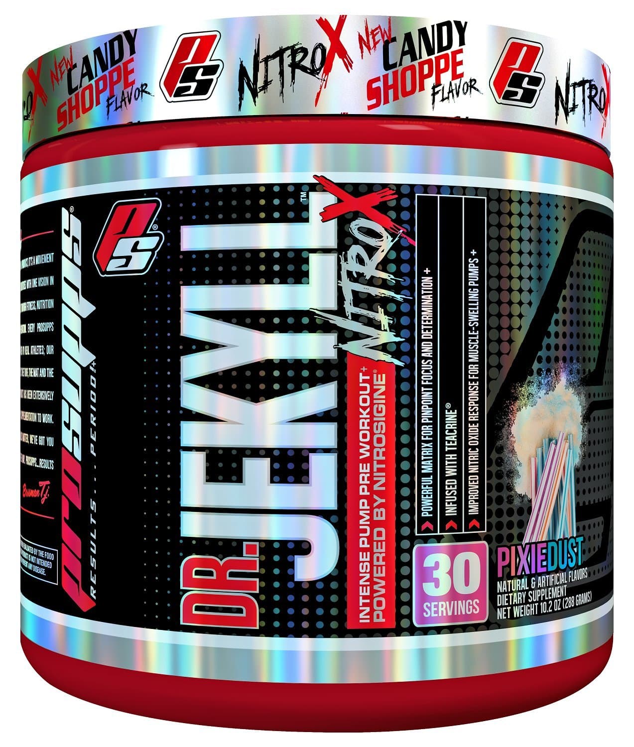 ProSupps Dr. Jekyll NitroX Lower-Stimulant Pre-Workout - Intense Pumps, Focus and Sustained Energy with Beta Alanine, Creatine & Nitrosigine - 30 True Servings (Pixie Dust Flavor)