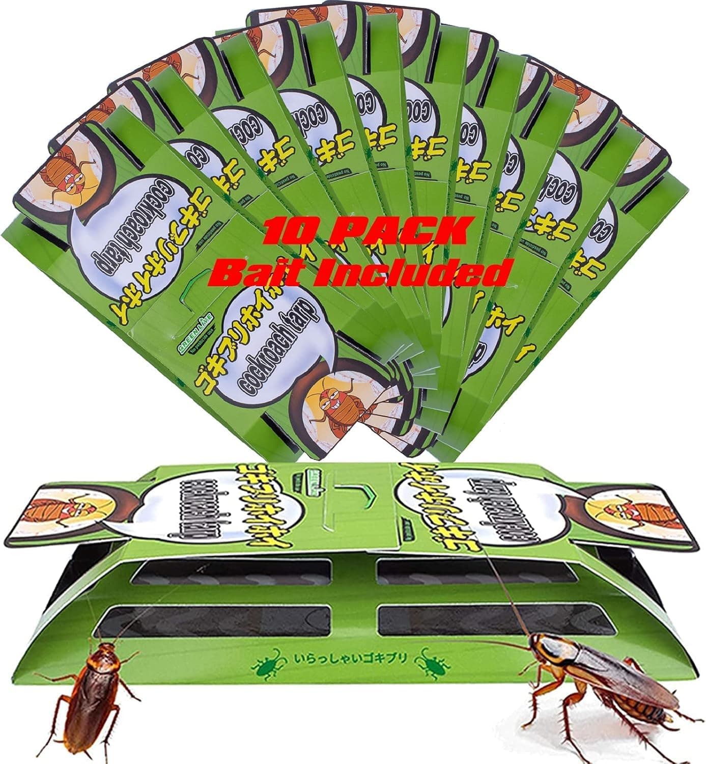 Cockroach Traps,Roach Traps,Cockroach Bait,Roach Motel,Child & Pet Friendly (10 Pack)