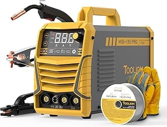 - TOOLIOM 135A Gasless Flux Core MIG Welder 110V MIG Welder Flux MIG/Lift TIG/Stick 3 in 1 Welding Machine IGBT DC Inverter with LCD Display