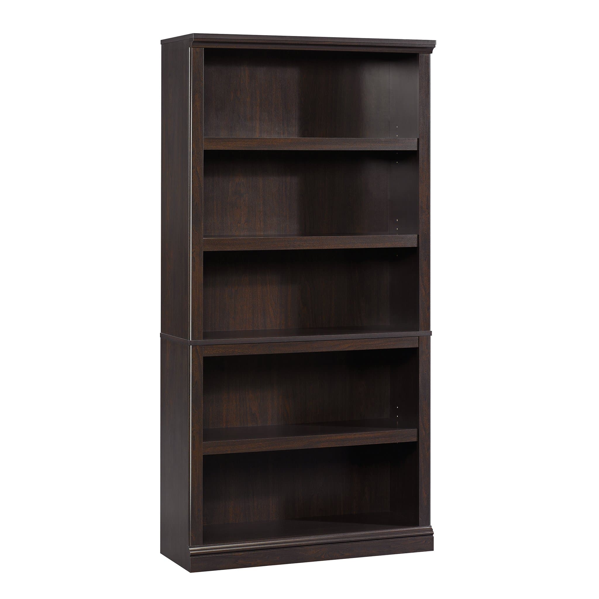 Sauder Miscellaneous Storage 5 Bookcase/Book Shelf, L: 35.28" x W: 13.23" x H: 69.76", Jamocha Wood finish