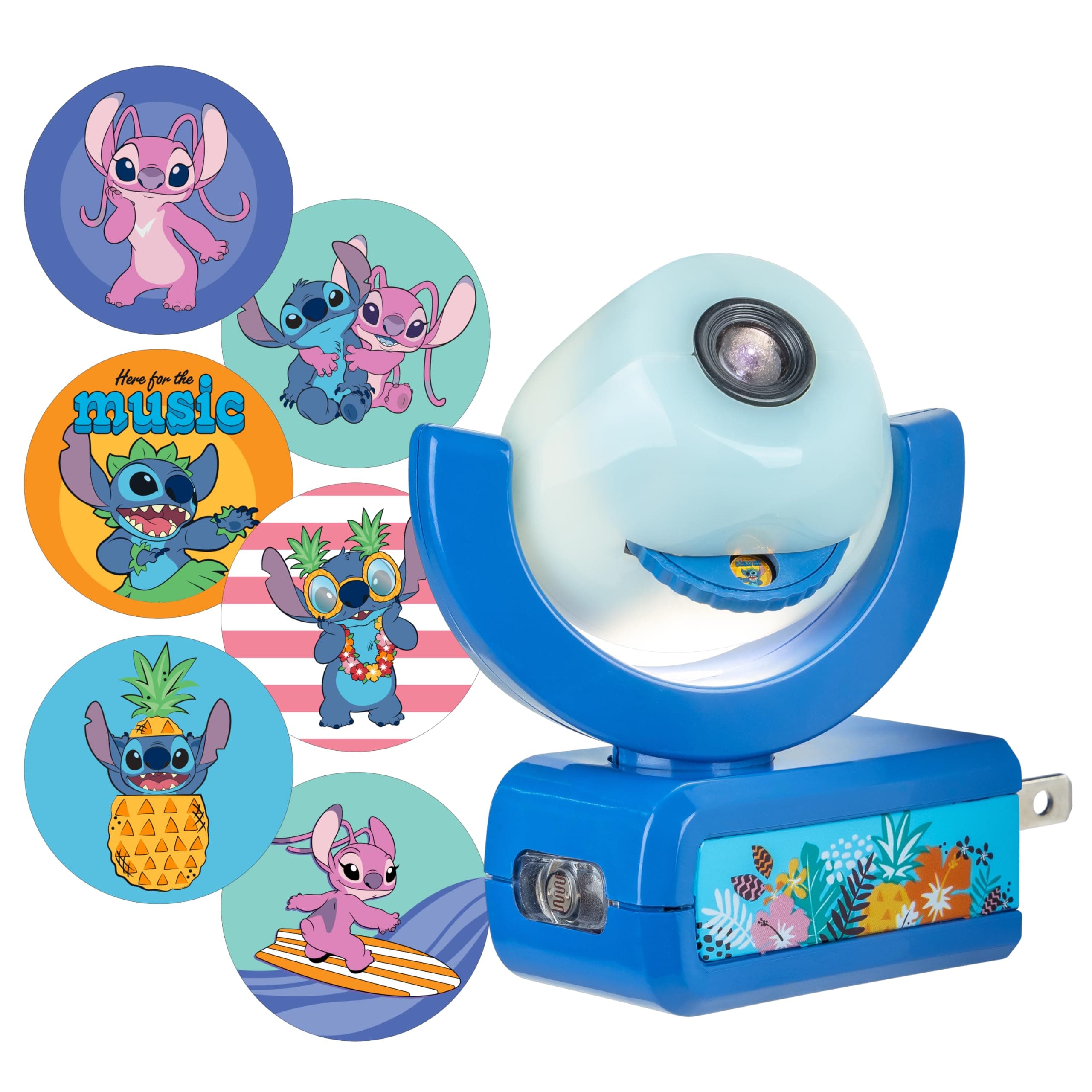 Disney Lilo and Stitch LED Kids Night Light, Projector, Plug-in, Dusk-to-Dawn, UL-Listed, Ideal for Hallway, Bedroom, Nursery, Playroom, Gaming Room, 84867