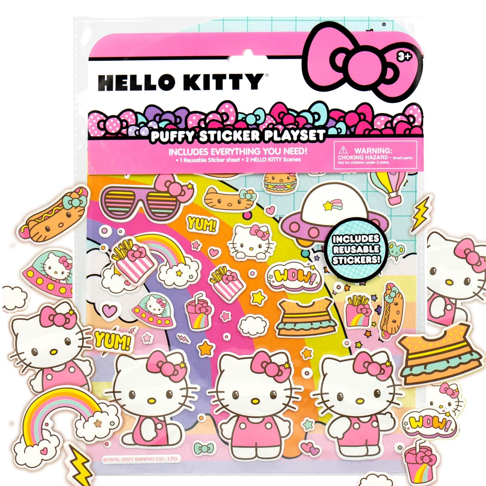 Hello Kitty Puffy Sticker Playset, Over 50 Reusable Stickers & Activity Book