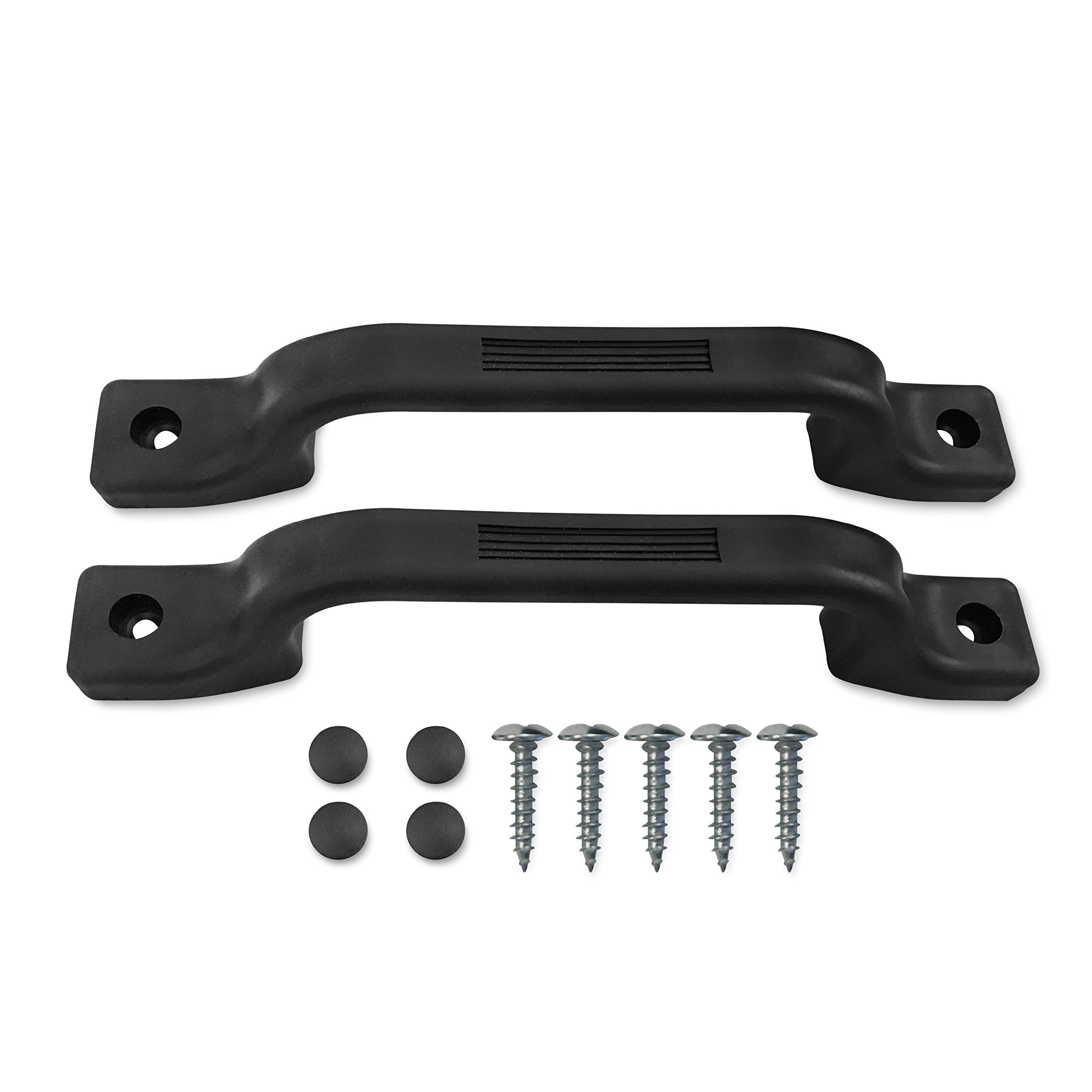 Camp'N RV Grab Handle - Black Sturdy 2-Pack Plastic Handles with Mounting Hardware, Ideal RV Handrail for Campers, Adults, and Elderly Safety