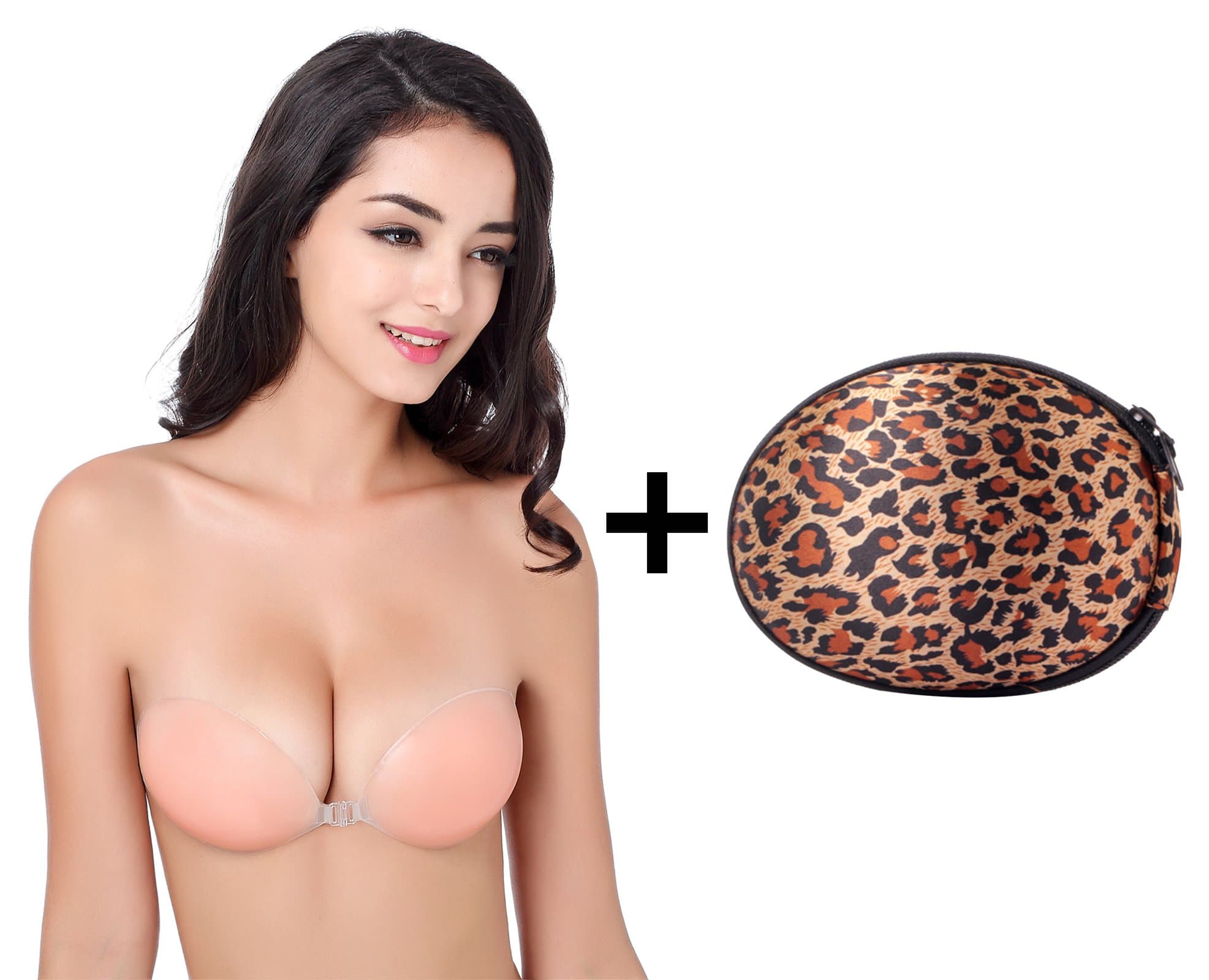 Anmengte Reusable Self Adhesive Silicone Invisible Backless Strapless Nubra with Bag
