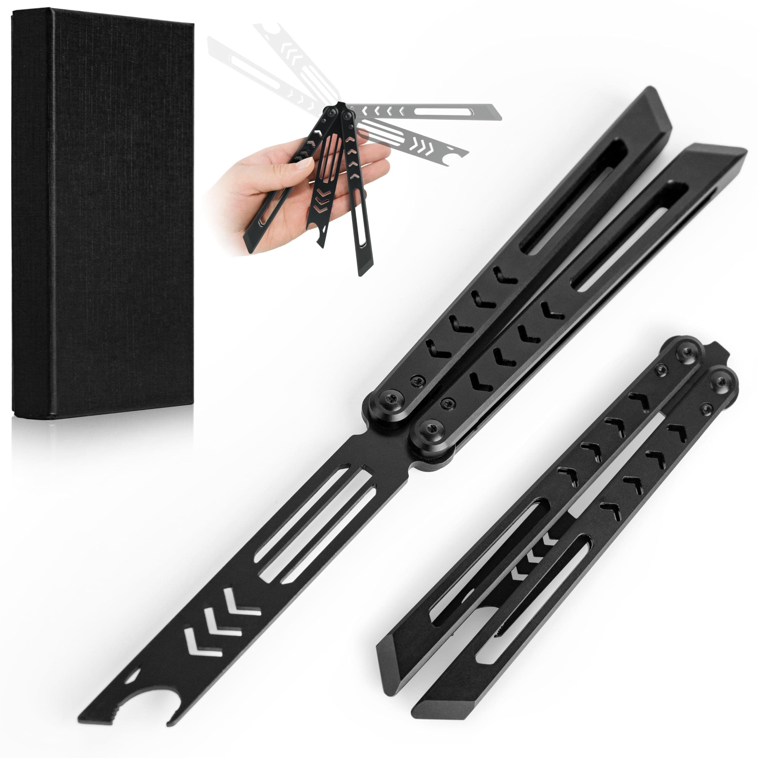 Stainless Steel Foldable Tool with 6061 Integrated Aluminum Handle– Durable and Easy to Use for Everyday Handling (BLACK)