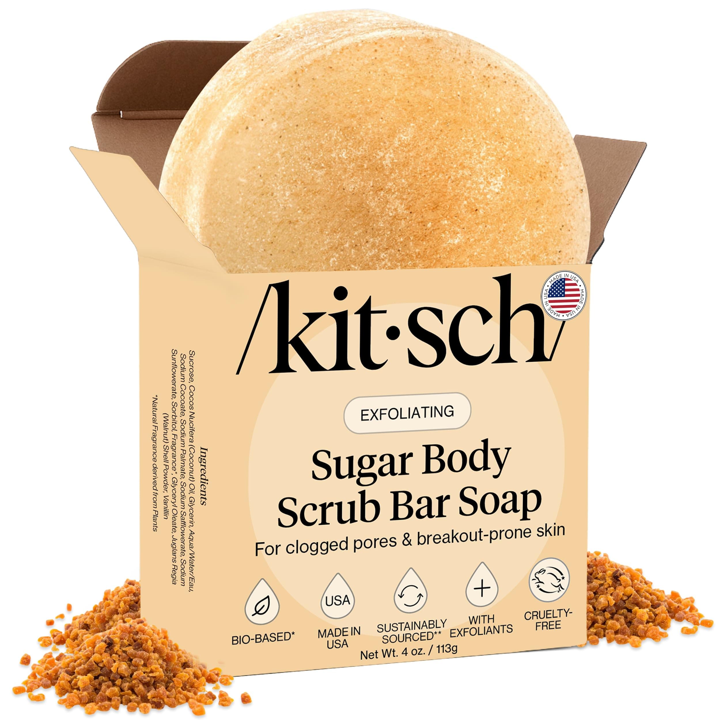 Kitsch Exfoliating Sugar Body Scrub Bar