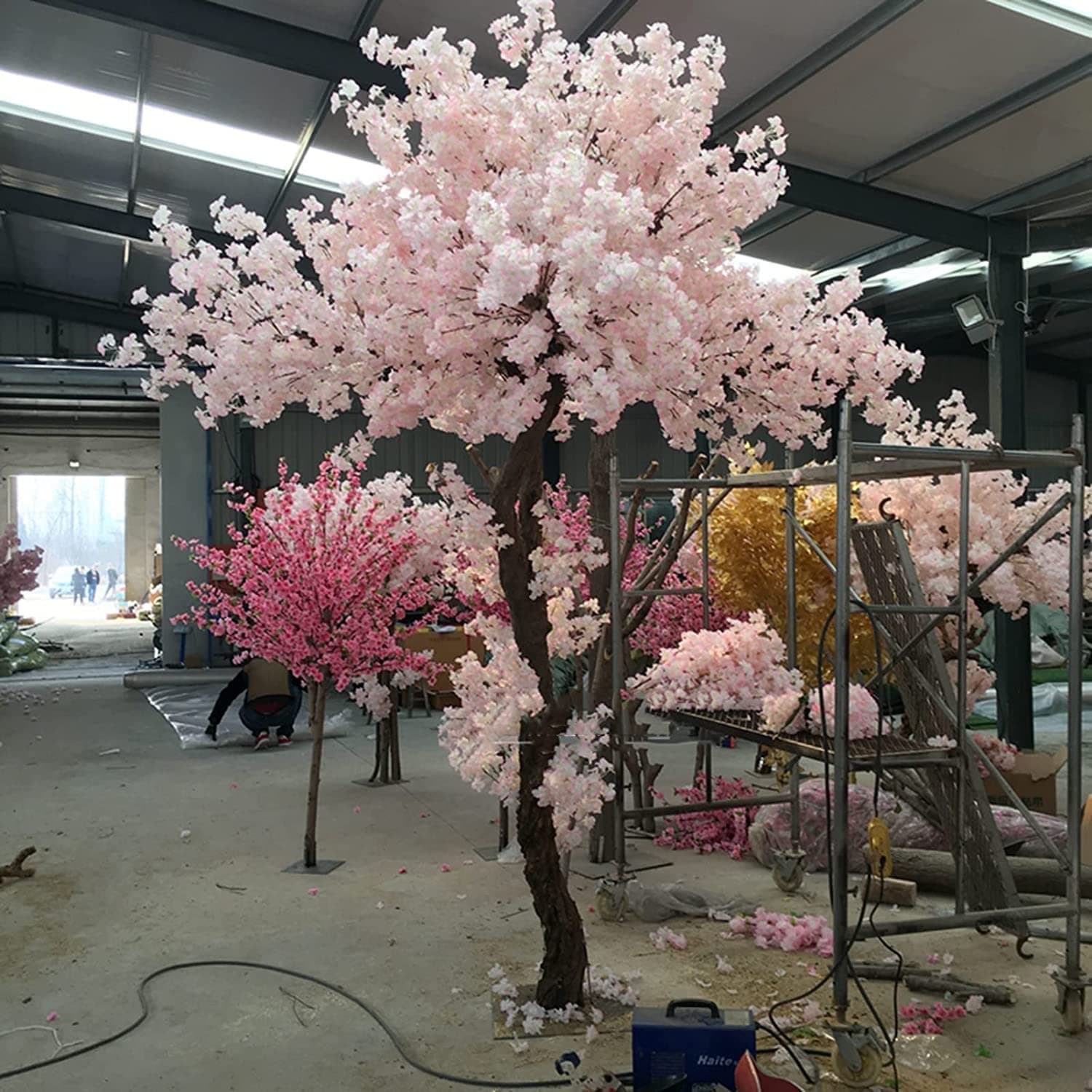 tall artificial plants Artificial Tree Fake Tree Faux Cherry Blossom Trees Artificial, Modern Living Room House Office Party Indoor Decor ,Housewarming Opening Gift ,pink (Size : 2x2m/6.5x6.5ft)