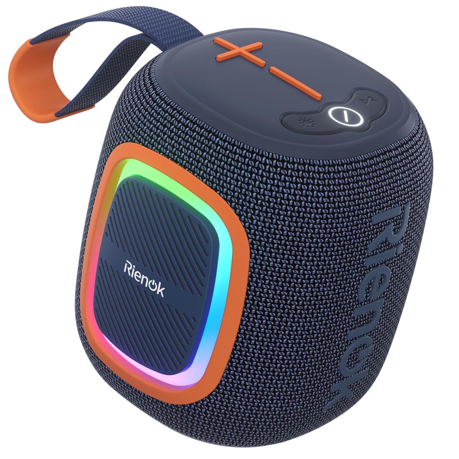 RIENOK Bluetooth Speaker Wireless Portable Waterproof Speaker with Lights FM Radio 15-Hour Playtime Bluetooth 5.3 TF Card USB Playback Mini for Home Garden Party Camping Travel