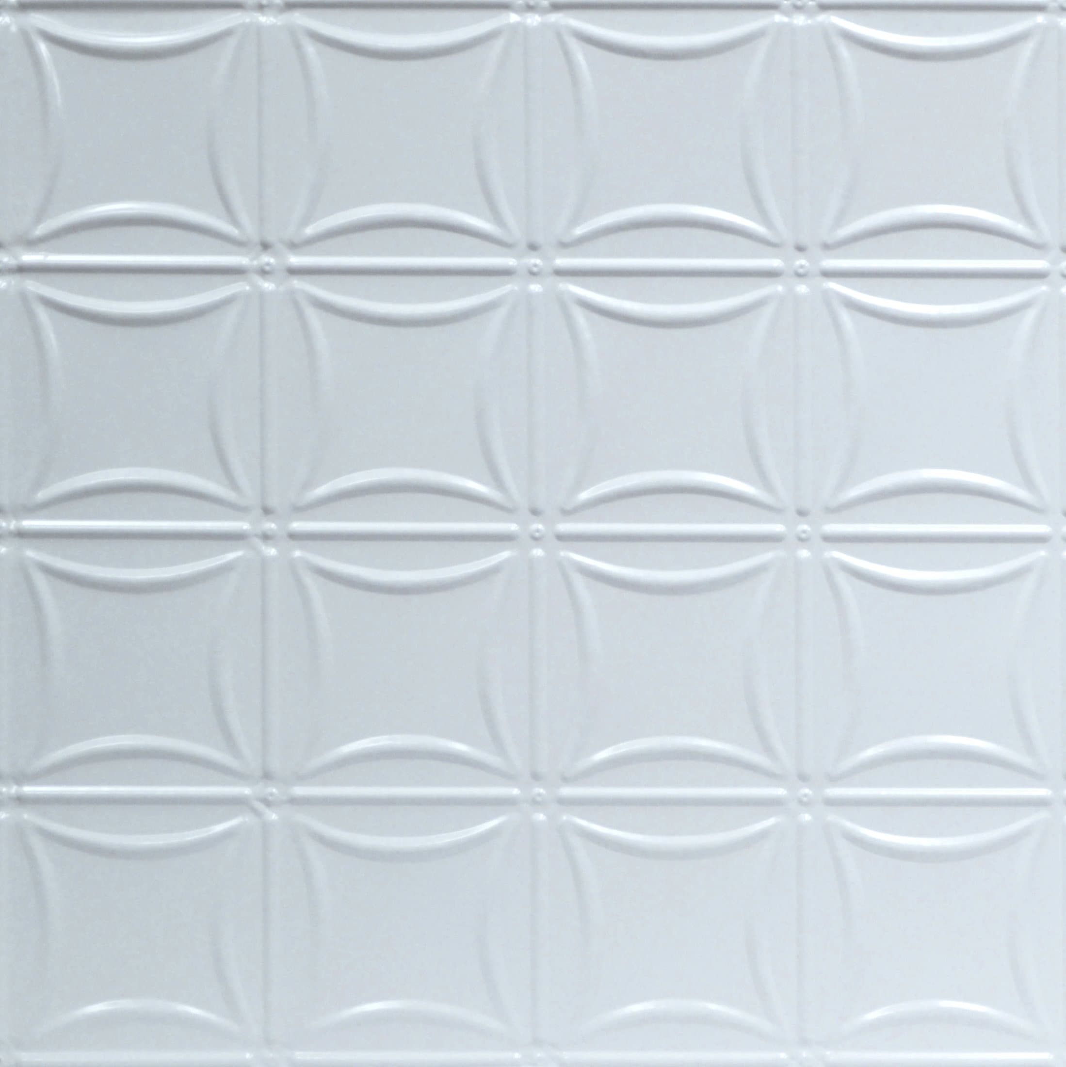 Shanko W201DA Pattern 201 Pressed Metal Wall and Ceiling Tiles, 20 sq. ft, White, 5 Piece