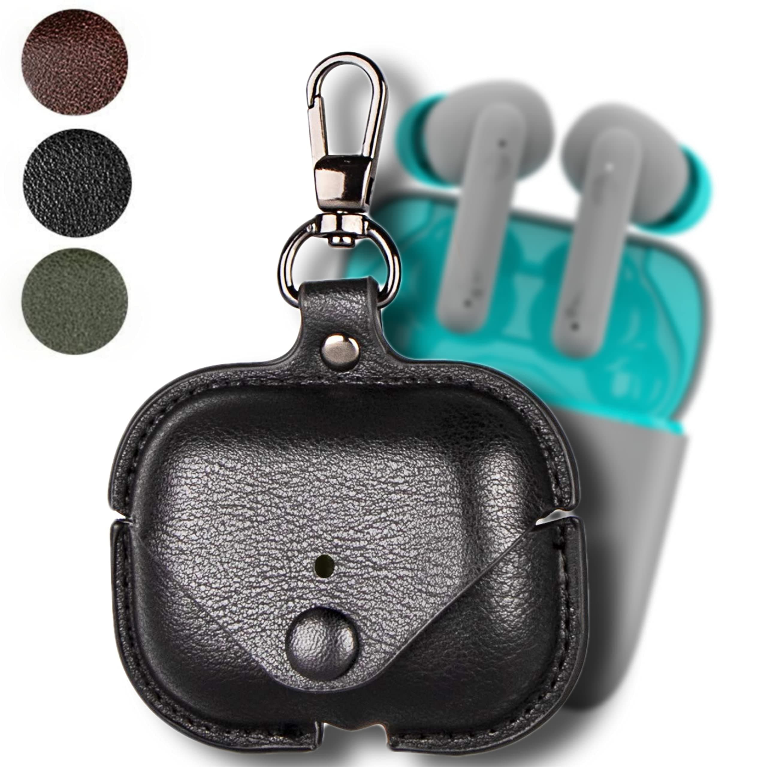 Meyaar Leather Case Only Compatible with Boat Airdopes 141- (Only Cover- केवल कवर) (Black)