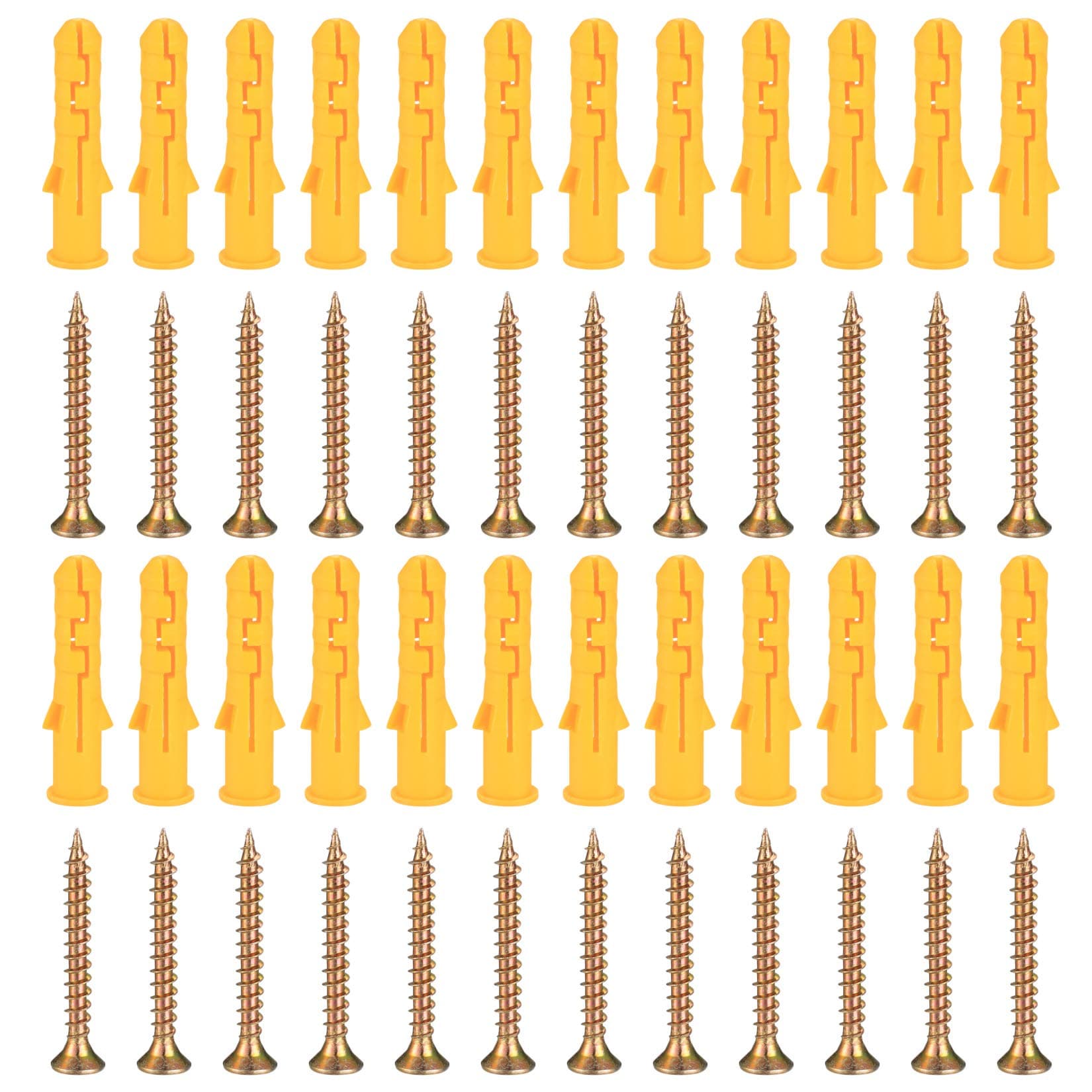100 Pcs M8 X 40 Masonry Brick Concrete Wall Fixings Screws, Heavy Duty Wood Screws Wall Plugs Kit for Brick, Concrete, Drywall