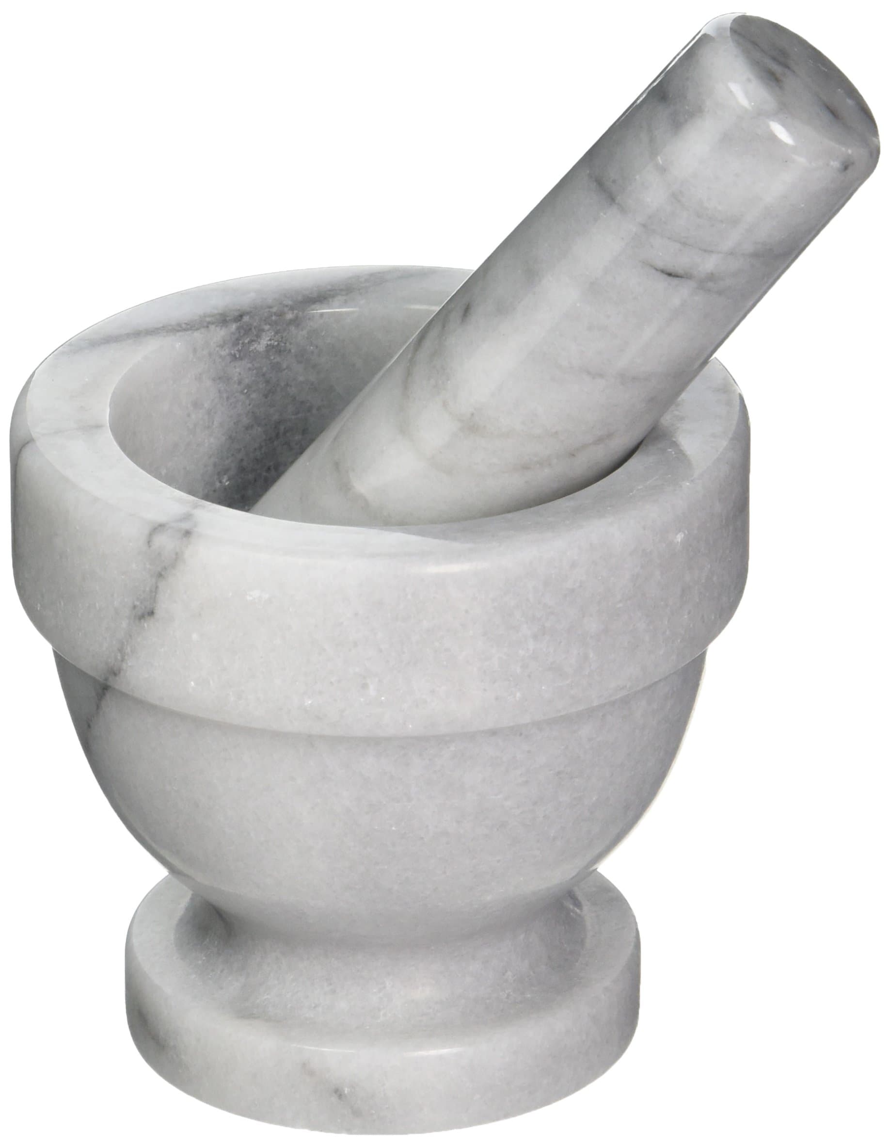 Fox Run Marble Mortar and Pestle, 3.5", White
