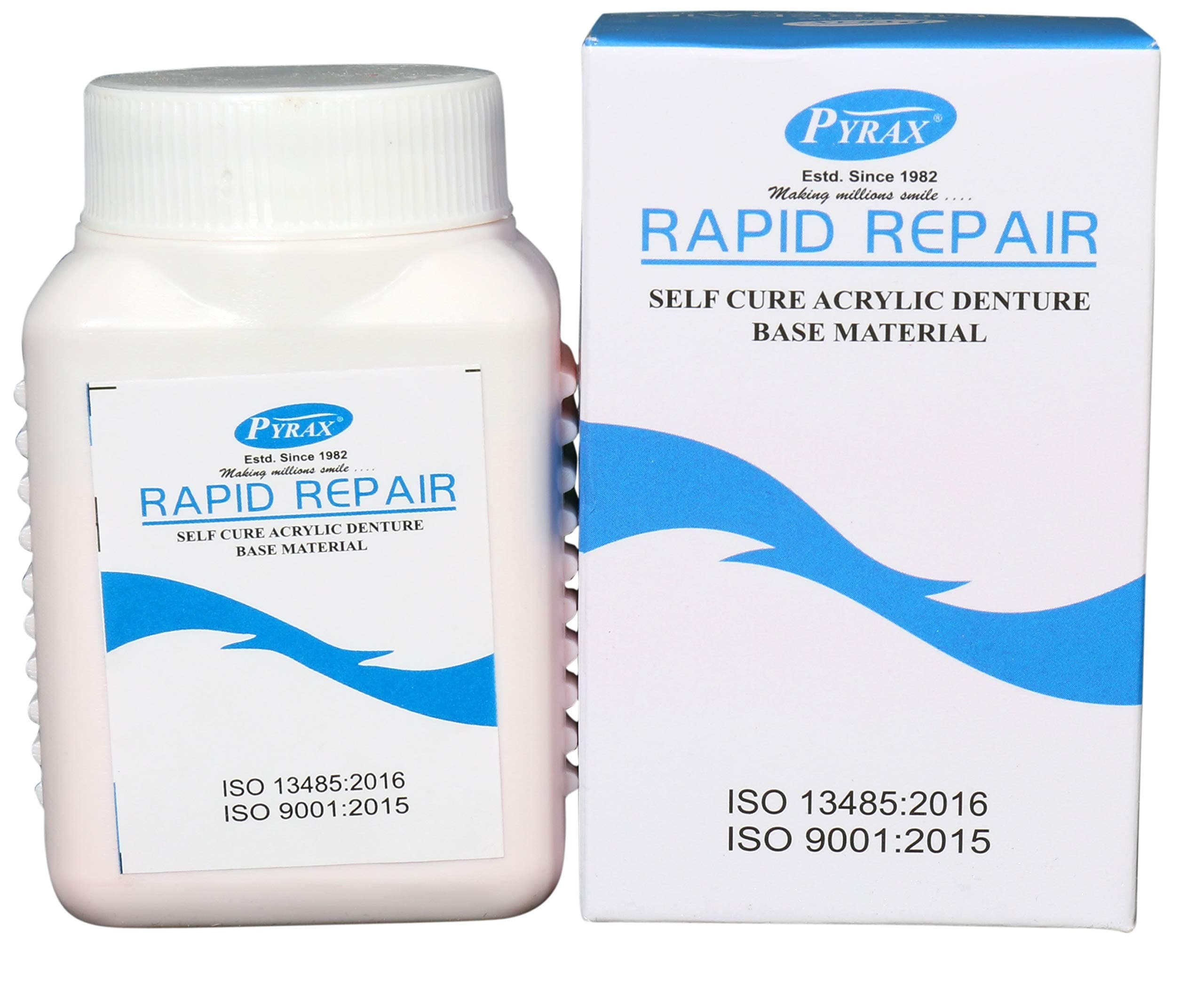 PYRAX Rapid Repair Powder,Cold Cure Powder (Denture base materials for all types of repairs of Acrylic dentures.) 100 Gms X 1 Pcs Powder