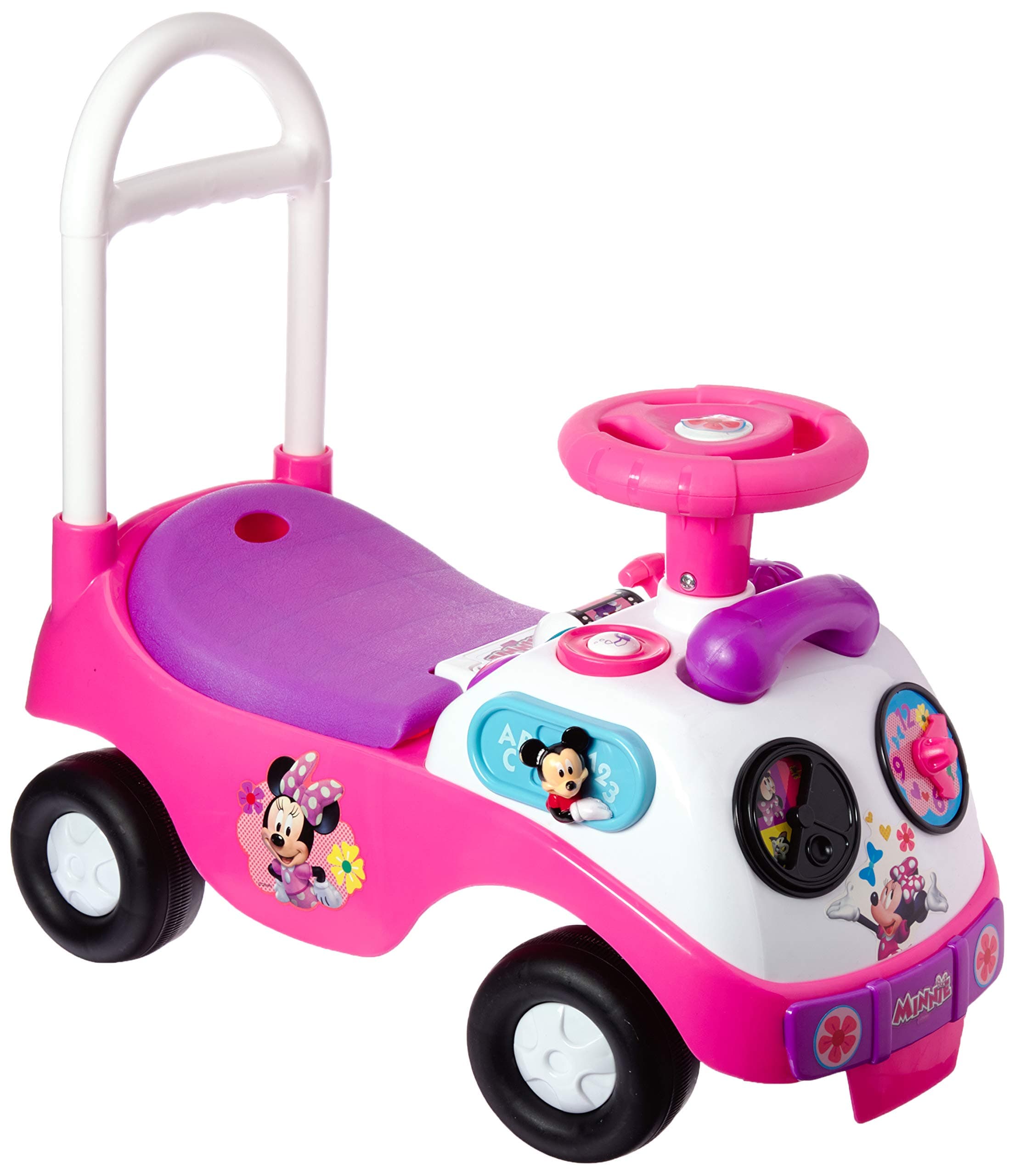 Minnie Mouse My First Activity Ride-On with Lights, Sounds, Steering Wheel, Toddler Push Car Ages 1–3, Educational Clock, Batteries Included