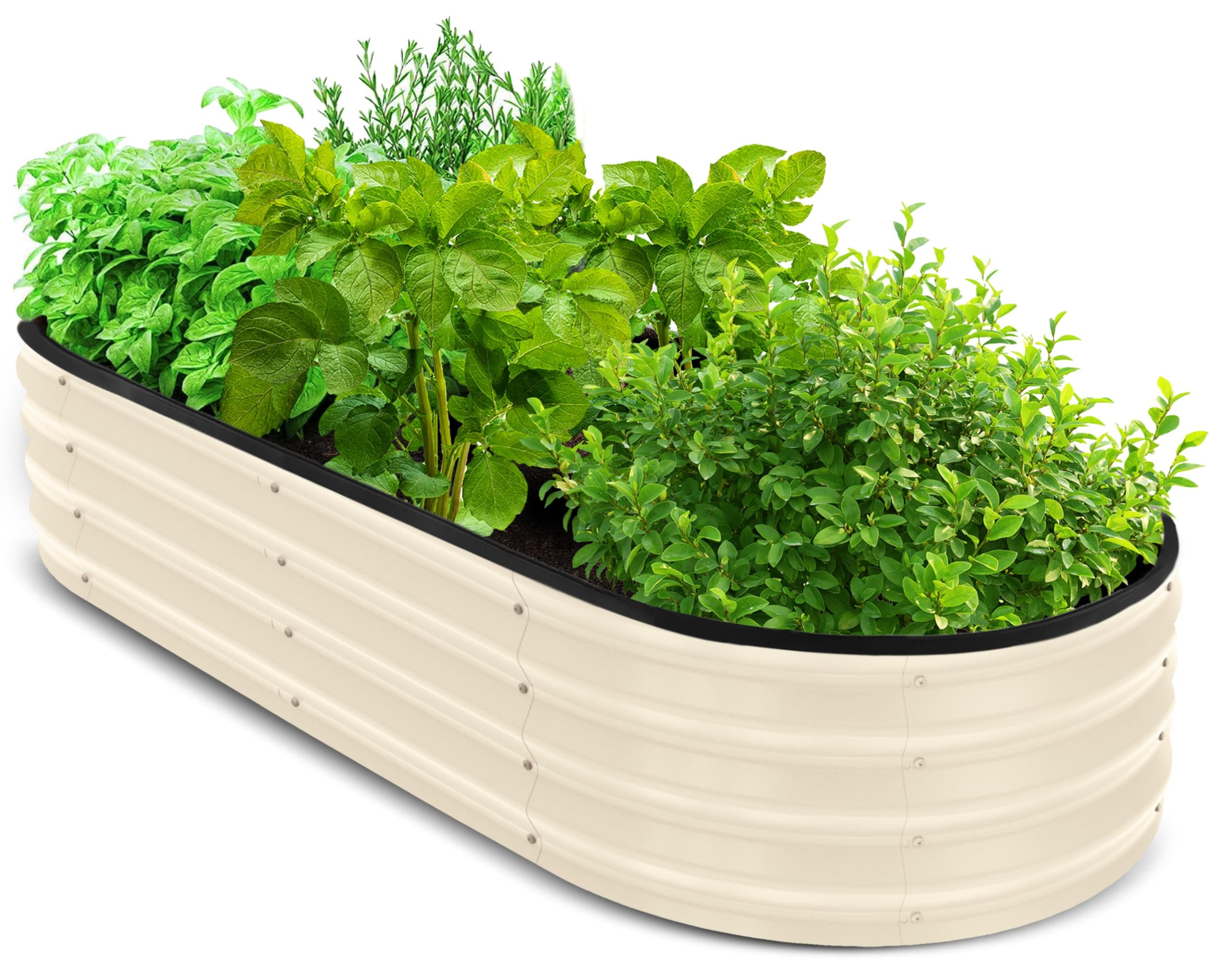 Utopia Home Galvanized Raised Garden Bed, 4ft x 2ft Lightweight Planter Boxes Outdoor with Easy Assembly, Large Garden Bed for Vegetables, Fruits, Flower - Beige