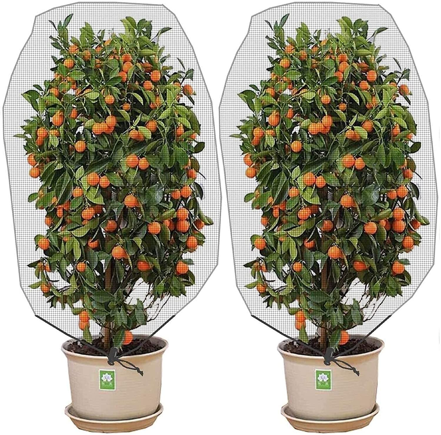 Alpurple Insect Bird Barrier Netting Mesh with Drawstring - Garden Bug Netting Plant Cover for Protect Plant Fruits Flower from Insect Bird Eating (Large 2 PCS)…