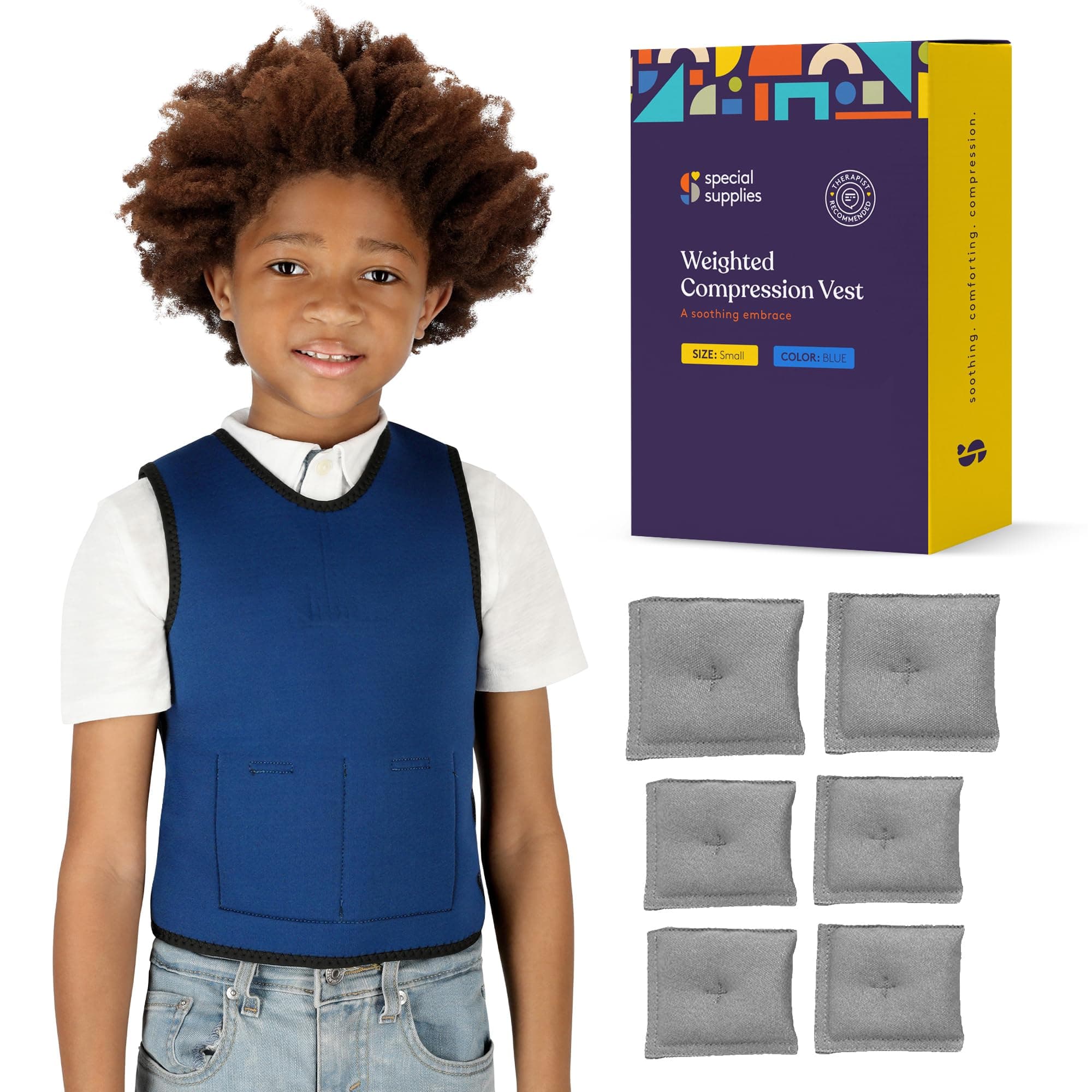 Special Supplies Weighted Sensory Compression Vest for Kids with Processing Disorders, ADHD, and Autism, Calming and Supportive with Adjustable Weight Fit