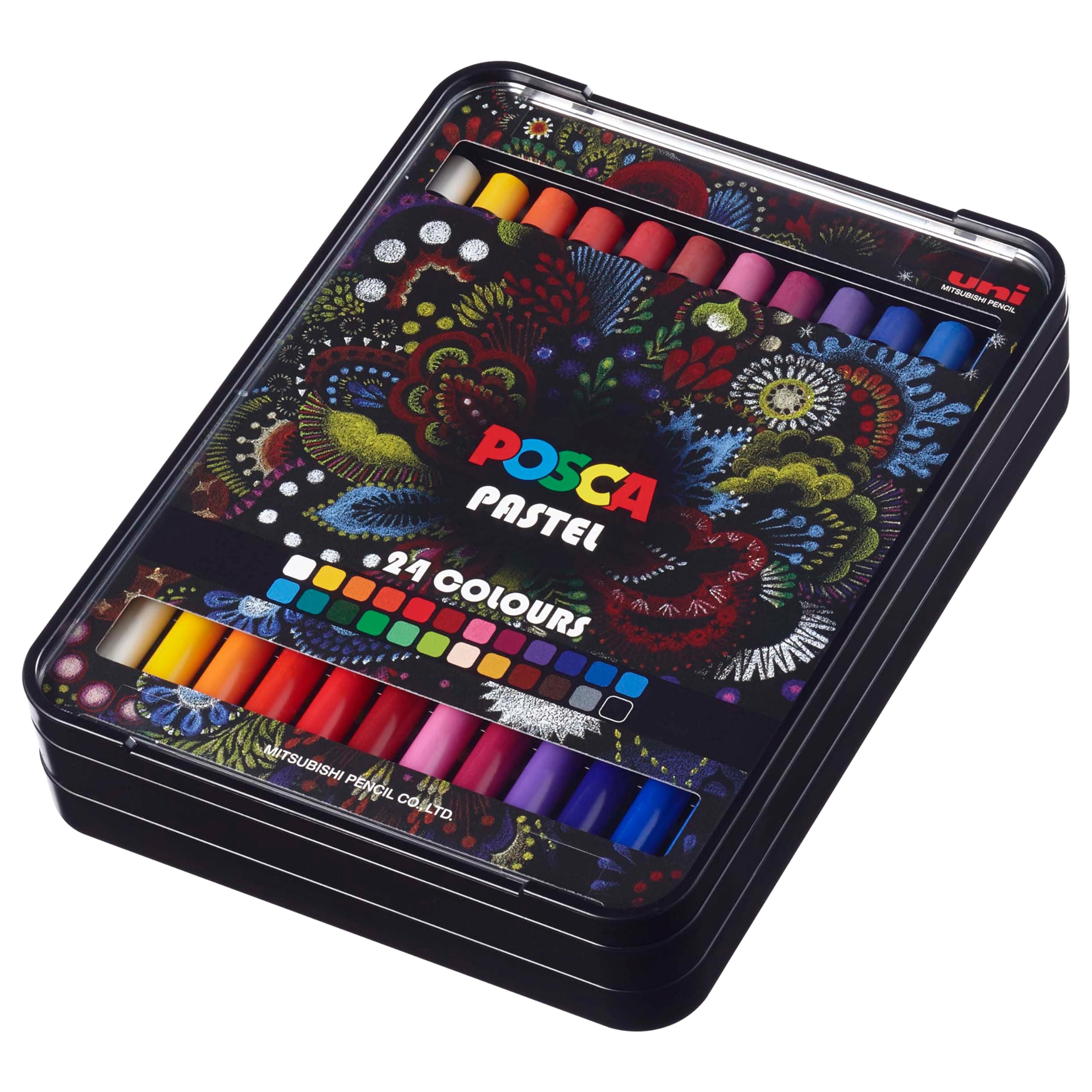 uni-ball POSCA Kpa-100 Pastels Set | Multicolor, Pack Of 24 (Vibrant Shades)