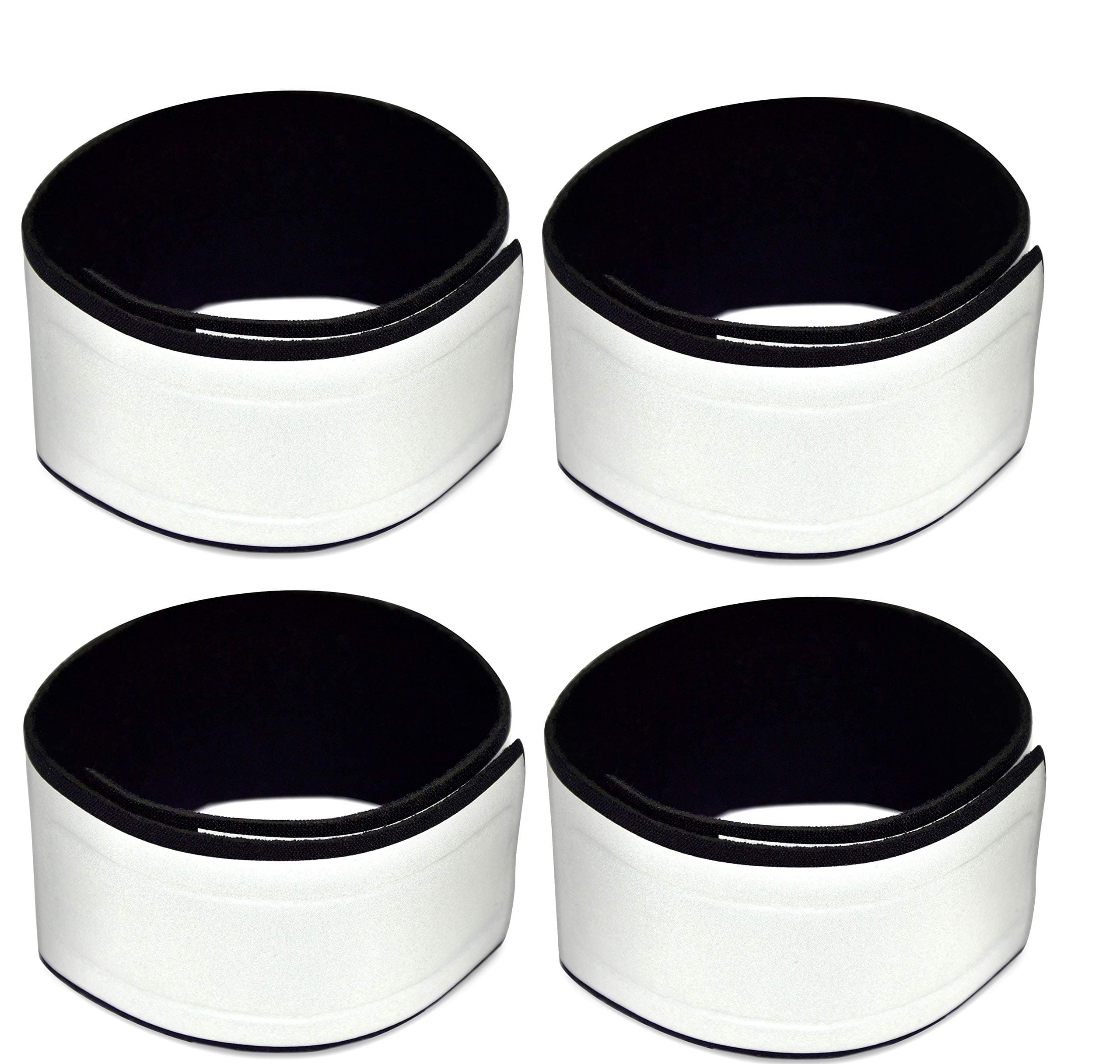 Reflective Ankle Bands: Impressive 1,000+ Foot Visibility with Very Large Reflective Area for Safety during Nighttime - Bright, Comfortable, Neoprene - Straps for Biking, Running and Walking