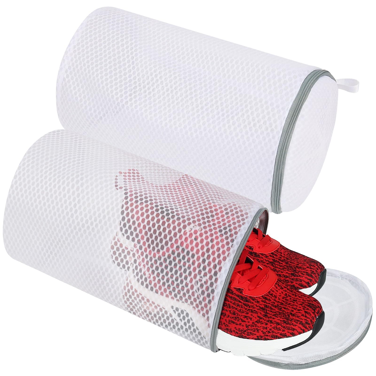 Shoe Washing Machine Bag, 2 Pack Honeycomb Mesh Laundry Bag with Zipper for Sneakers, Running Shoes, Sock, Bras, Delicates and Toys