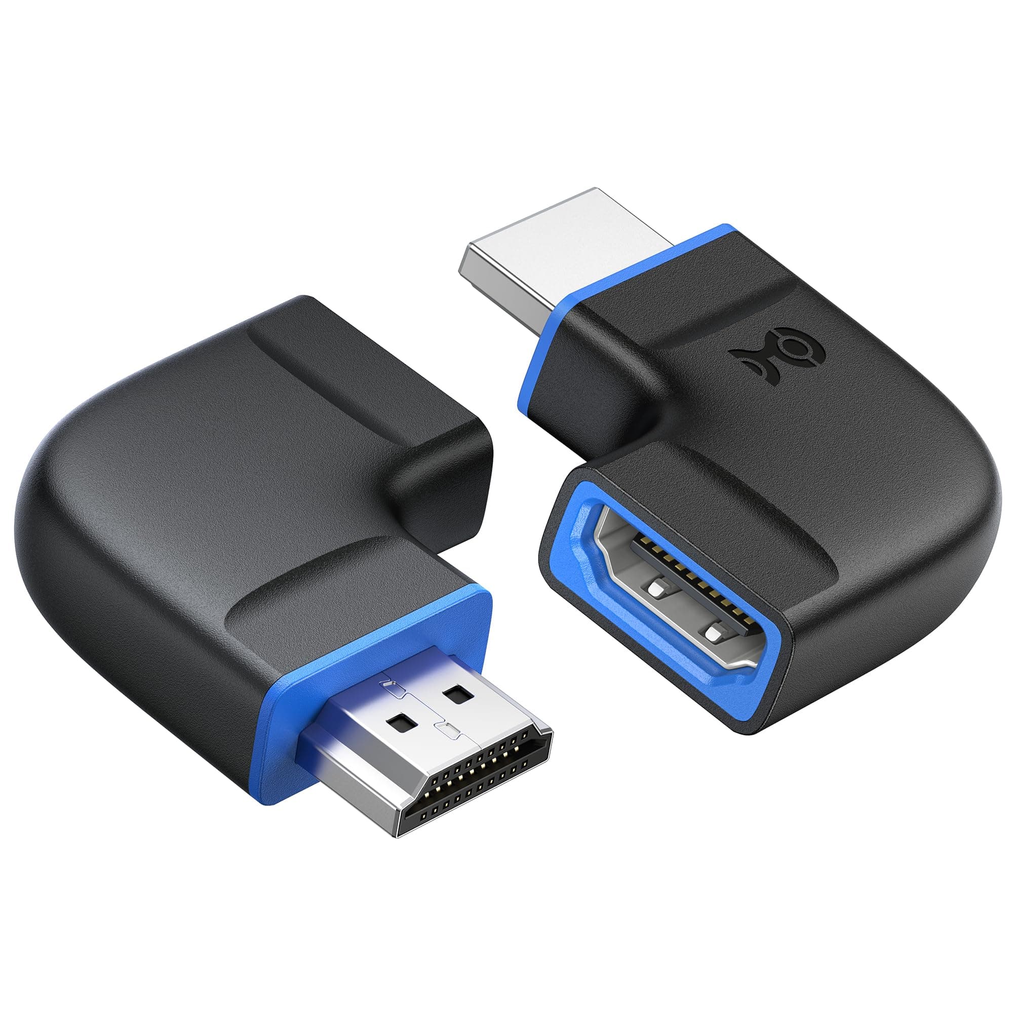 Cable Matters Combo-Pack 8K@60Hz / 4K@240Hz Flat 270 and Degree HDMI Adapters with HDR, 8K Right Angle HDMI Adapter/90 Degree Adapter in Black