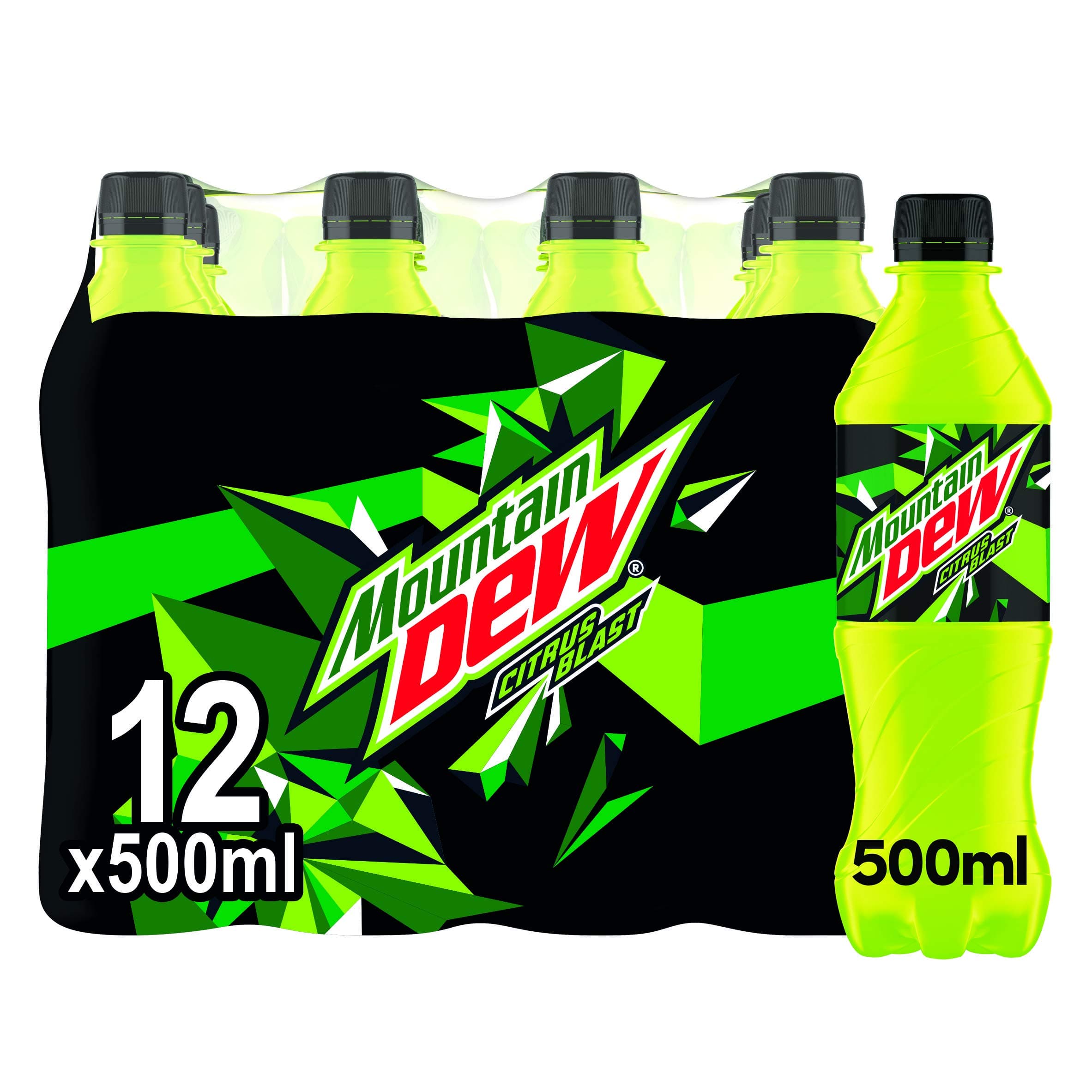 Blast Exhilarating Intensely Refreshing Bold Taste, 500 ml Bottles, Citrus (Pack of 12)