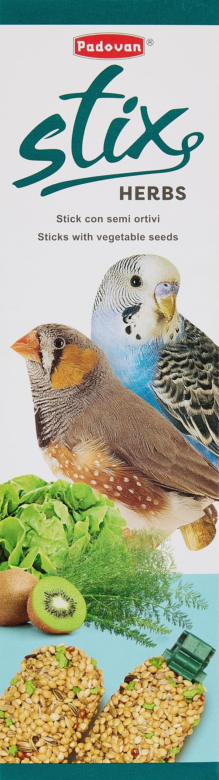 Padovan Stix Herbs Cocorite, Budgies and Small Exotic Bird Complementary Feed - 80 Gm