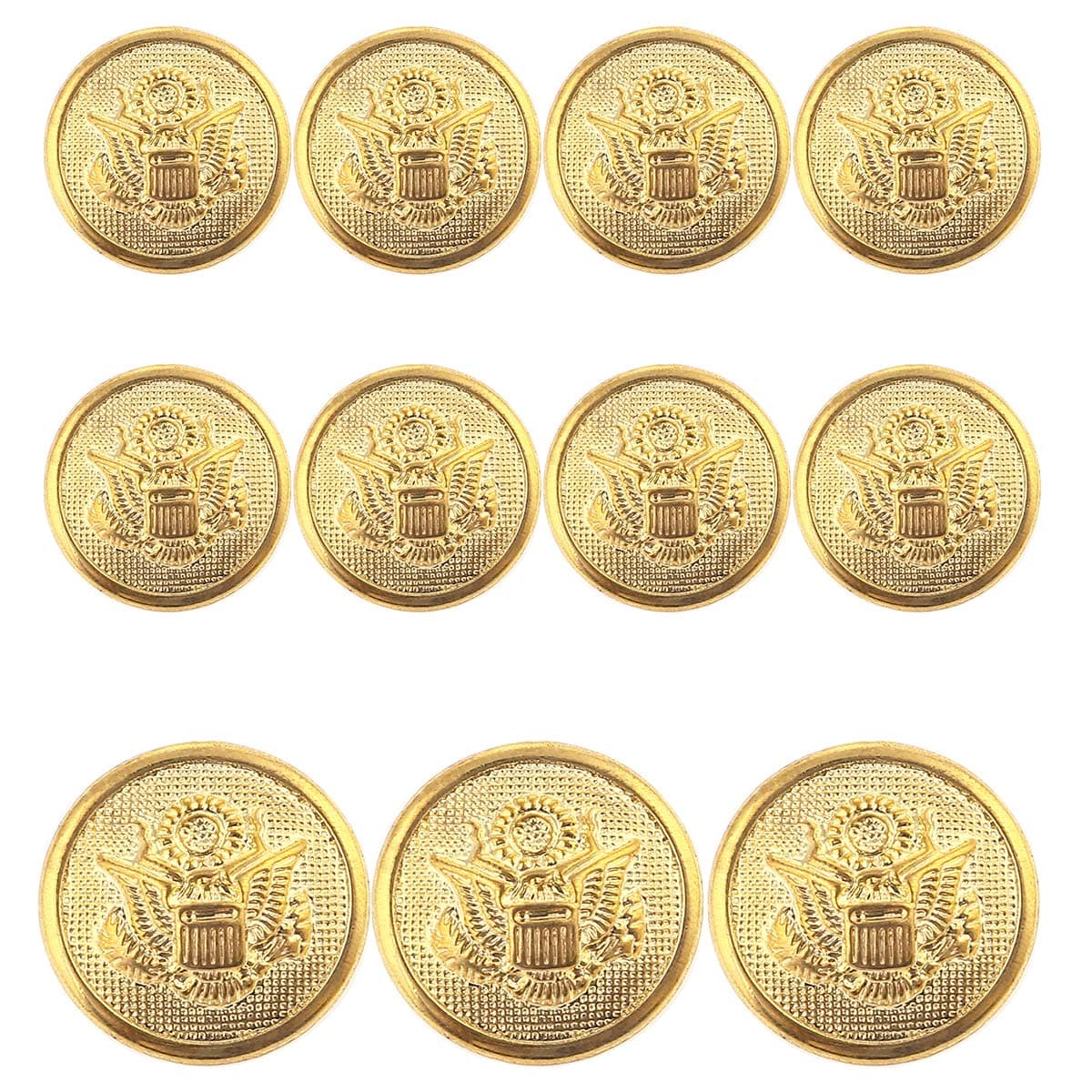 KENDANY 11 Pieces Metal Blazer Button Set - Eagle Badge - for Blazer, Suits, Sport Coat, Uniform(11, Gold, 15mm-20mm)(0.59in-0.79in)
