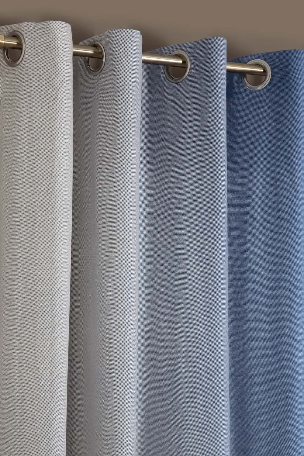 2 PCS Extra Long Length Single Lined Curtain Panel Pair 55" W x 110" H Gradient Colors 0" x 0" Light Blue