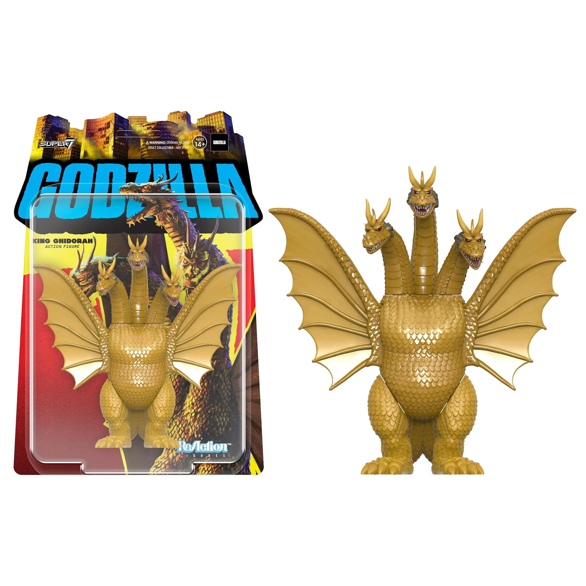 Super7 Toho Godzilla King Ghidorah - 3.75" Toho Godzilla Action Figure Classic Movie Collectibles and Retro Toys